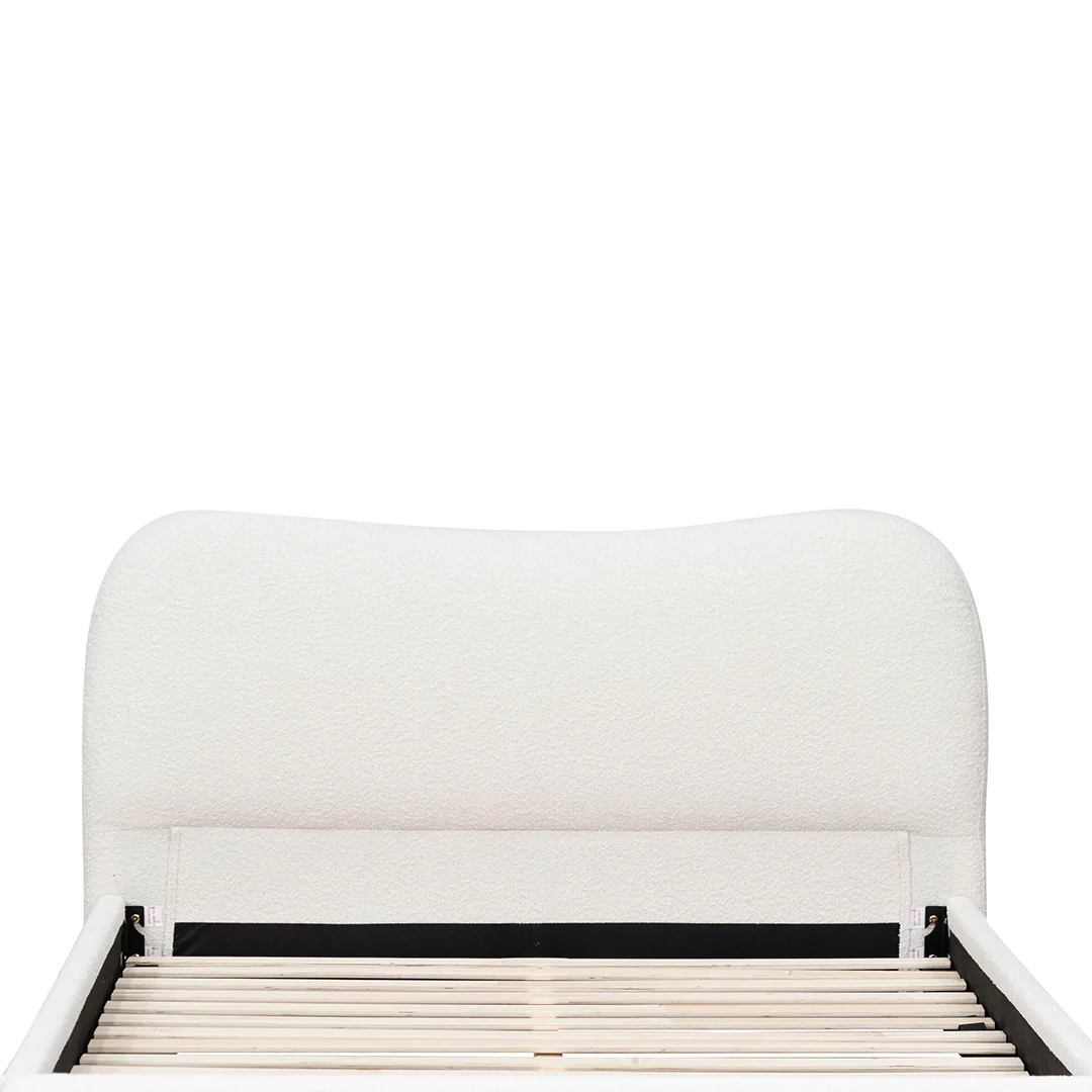 CBD8147-YO Queen Bed Frame - Cream White Boucle - Image 5
