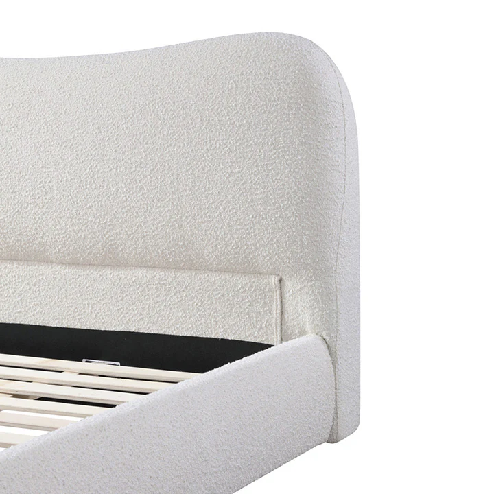 CBD8149-YO King Bed Frame - Cream White Boucle - Image 11