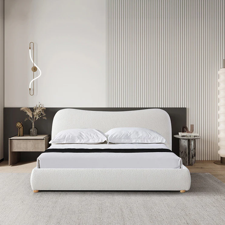 CBD8149-YO King Bed Frame - Cream White Boucle - Image 3