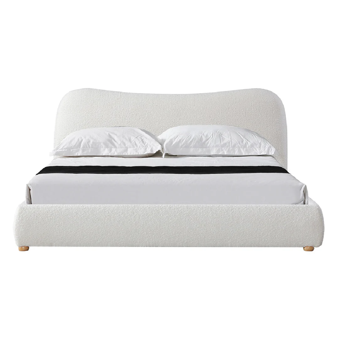 CBD8149-YO King Bed Frame - Cream White Boucle - Image 4