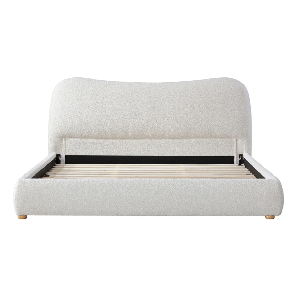 CBD8149-YO King Bed Frame - Cream White Boucle - Image 5