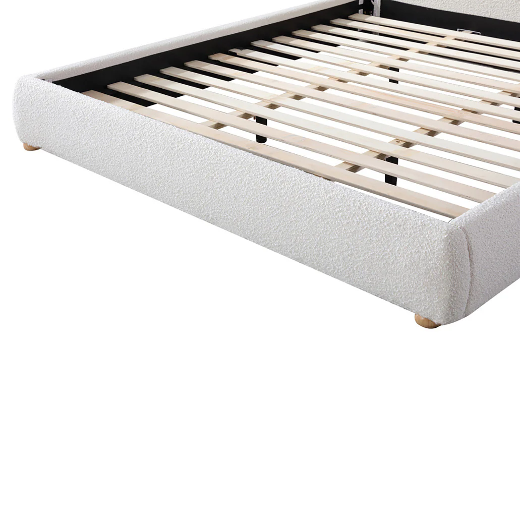 CBD8149-YO King Bed Frame - Cream White Boucle - Image 7