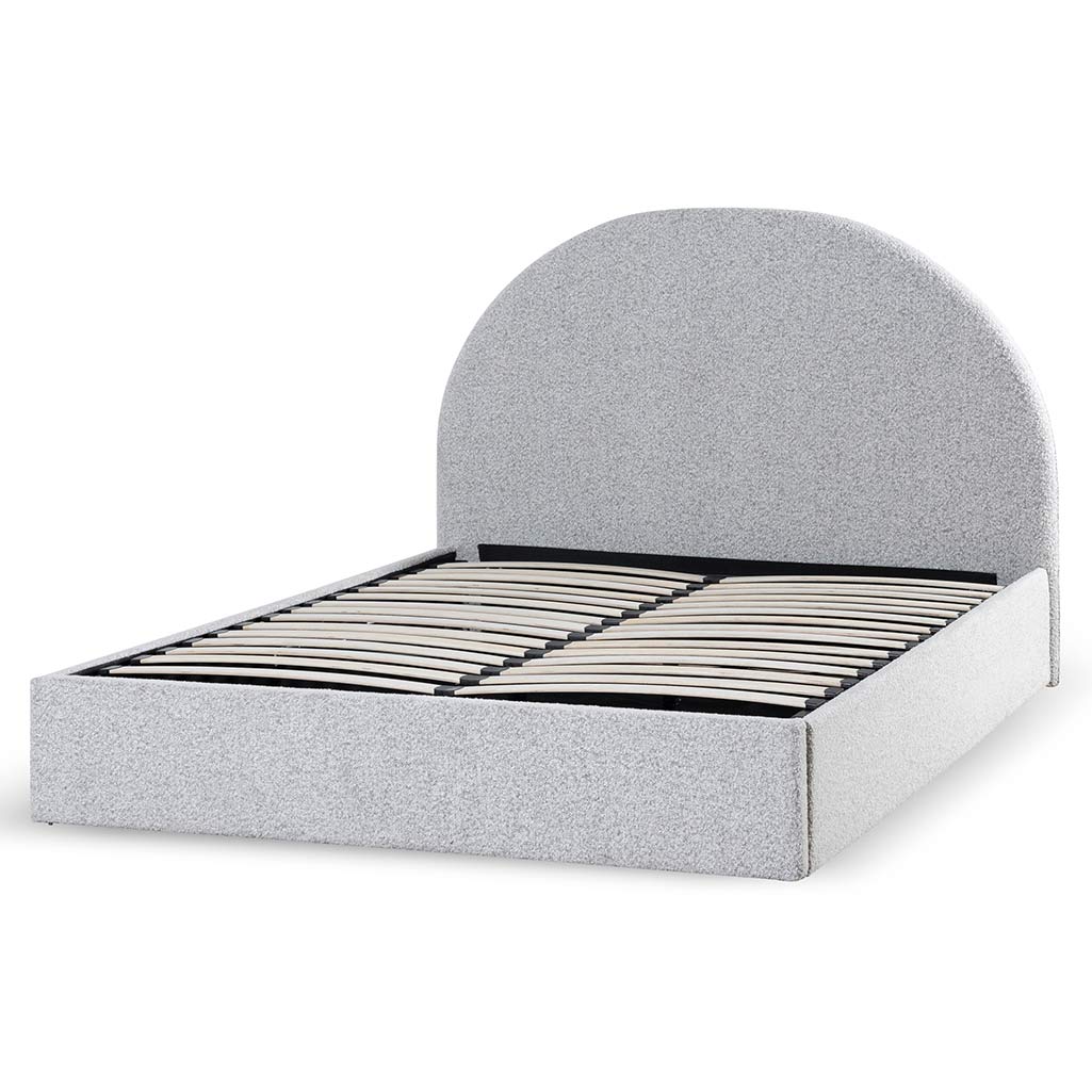 CBD8184-YO King Sized Bed Frame - Cloudy Pepper Boucle with Storage - Image 3