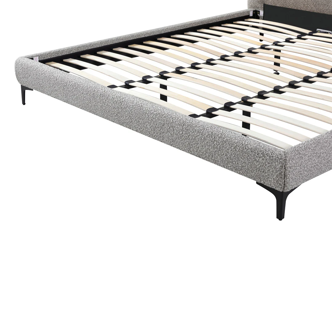 CBD8393-YO Fabric King Bed Frame - Olive Brown Boucle - Image 10