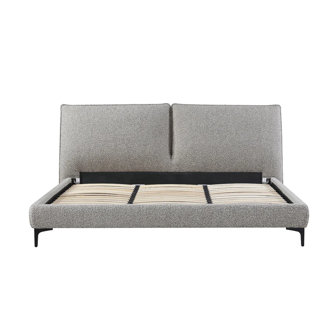 CBD8393-YO Fabric King Bed Frame - Olive Brown Boucle - Image 5
