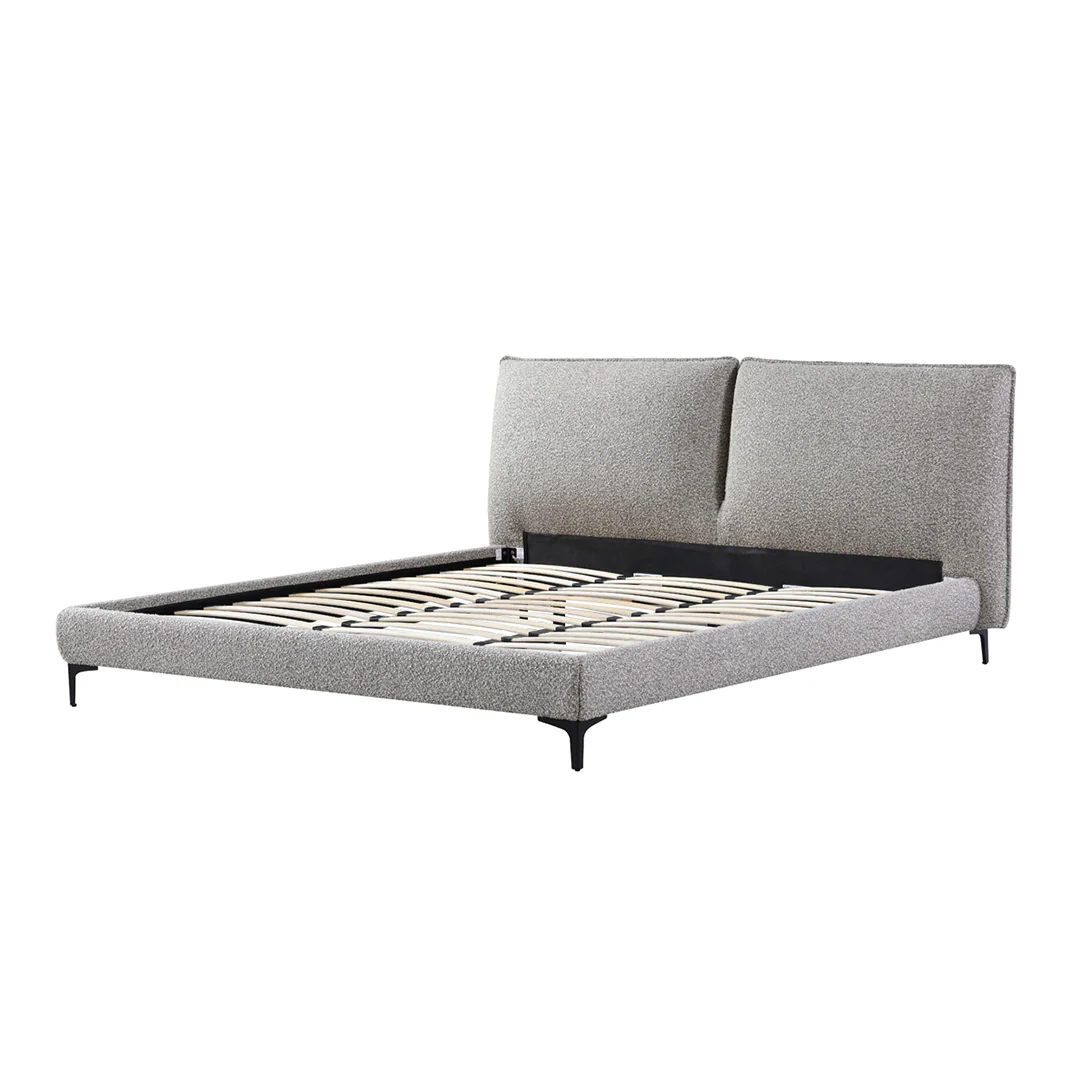 CBD8393-YO Fabric King Bed Frame - Olive Brown Boucle - Image 8