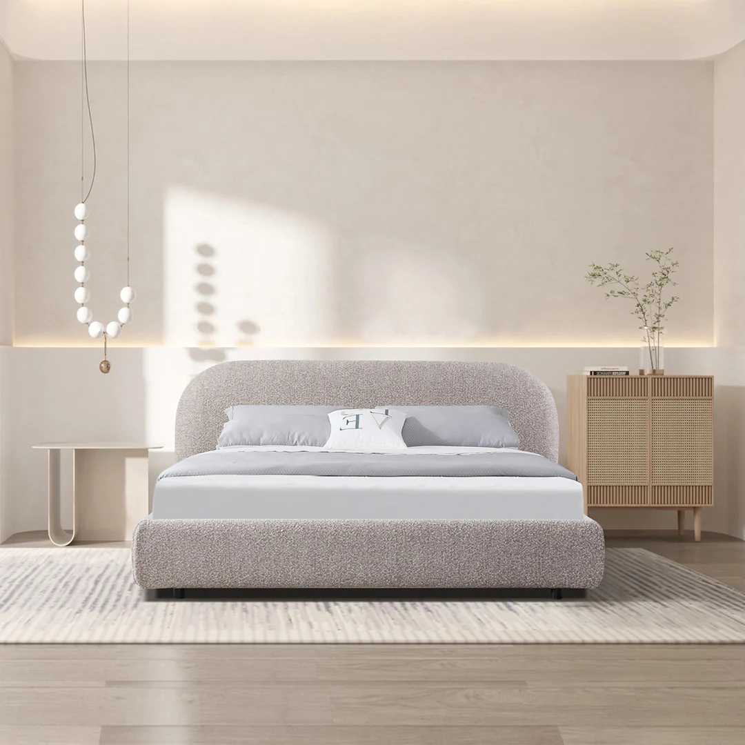 CBD8396-YO King Bed Frame - Olive Brown Boucle - Image 3