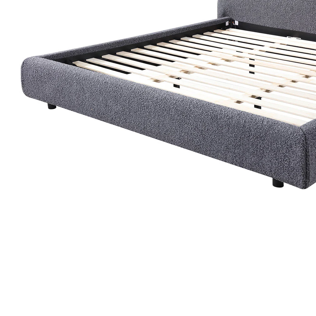 CBD8397-YO Queen Bed Frame - Charcoal Pepper Boucle - Image 11