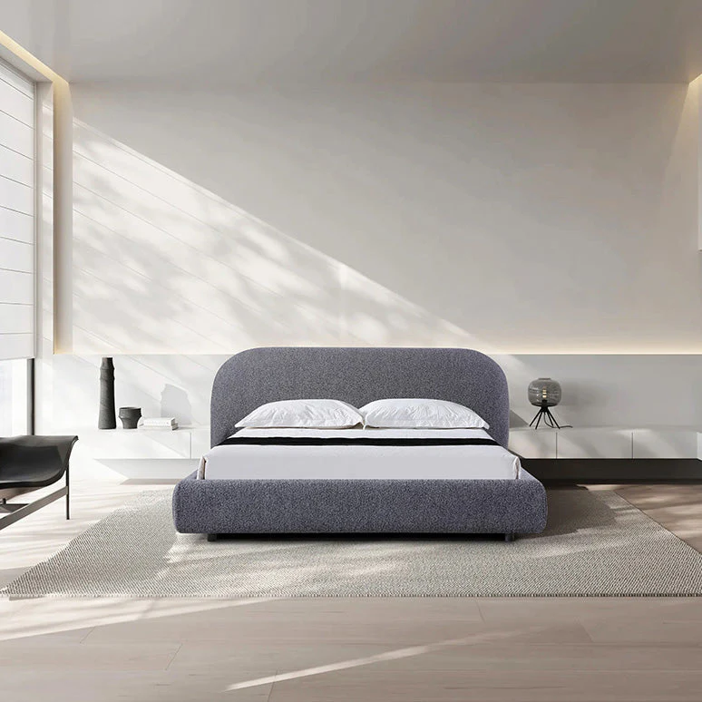 CBD8397-YO Queen Bed Frame - Charcoal Pepper Boucle - Image 3