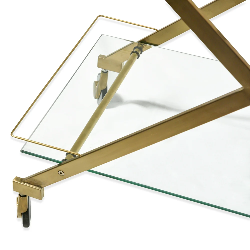 CBR005-BS Brushed Gold Bar Cart - Image 3