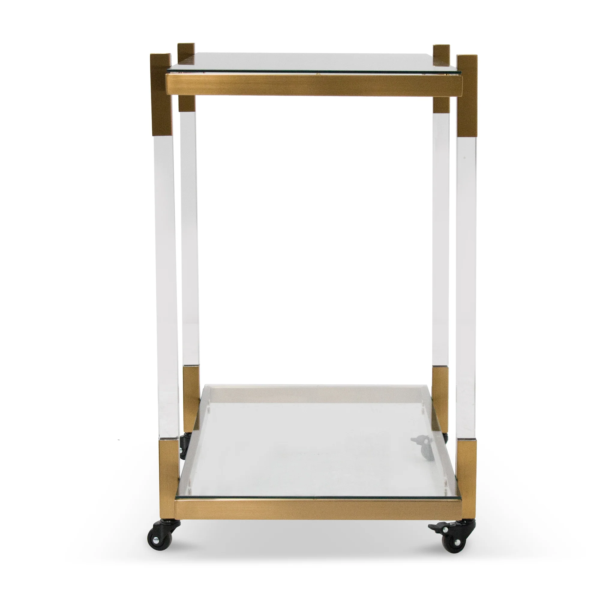 CBR6940-BS Glass Bar Cart - Brushed Gold - Image 4