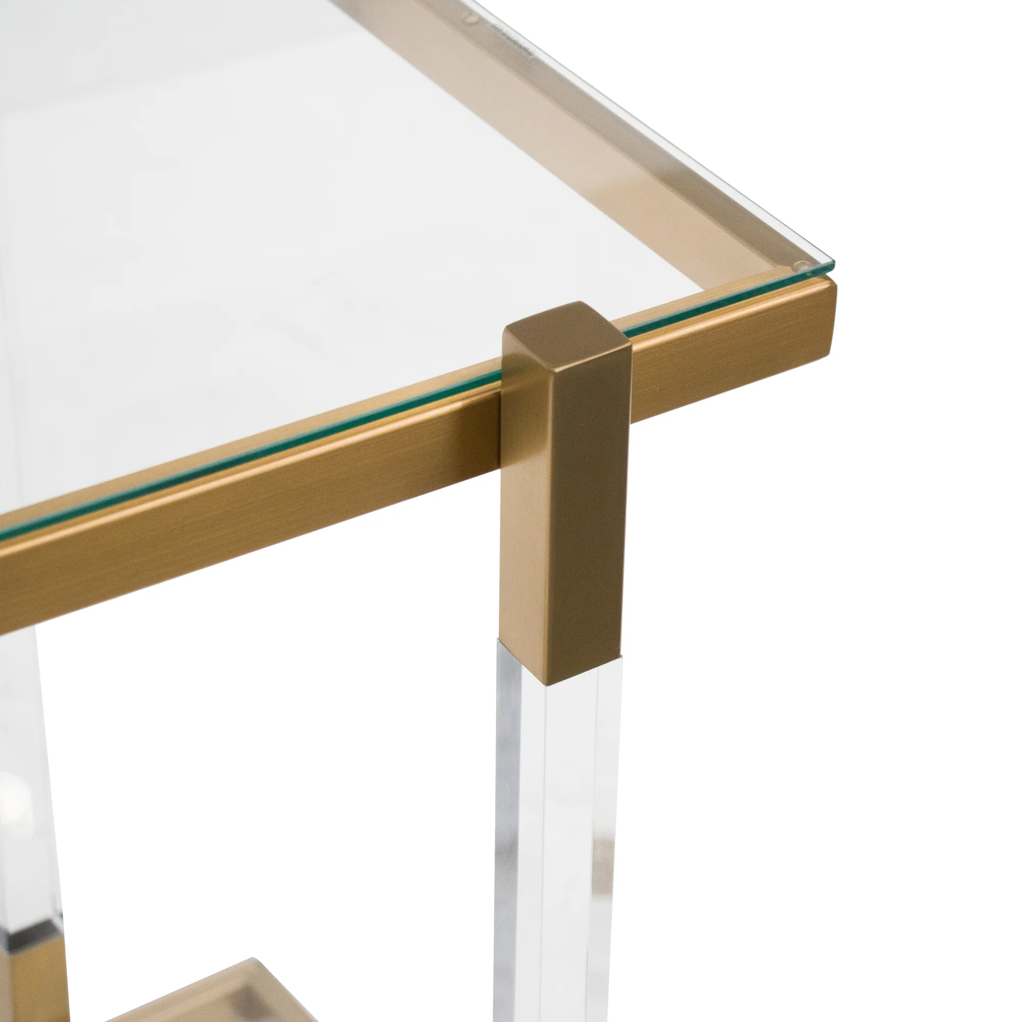 CBR6940-BS Glass Bar Cart - Brushed Gold - Image 6