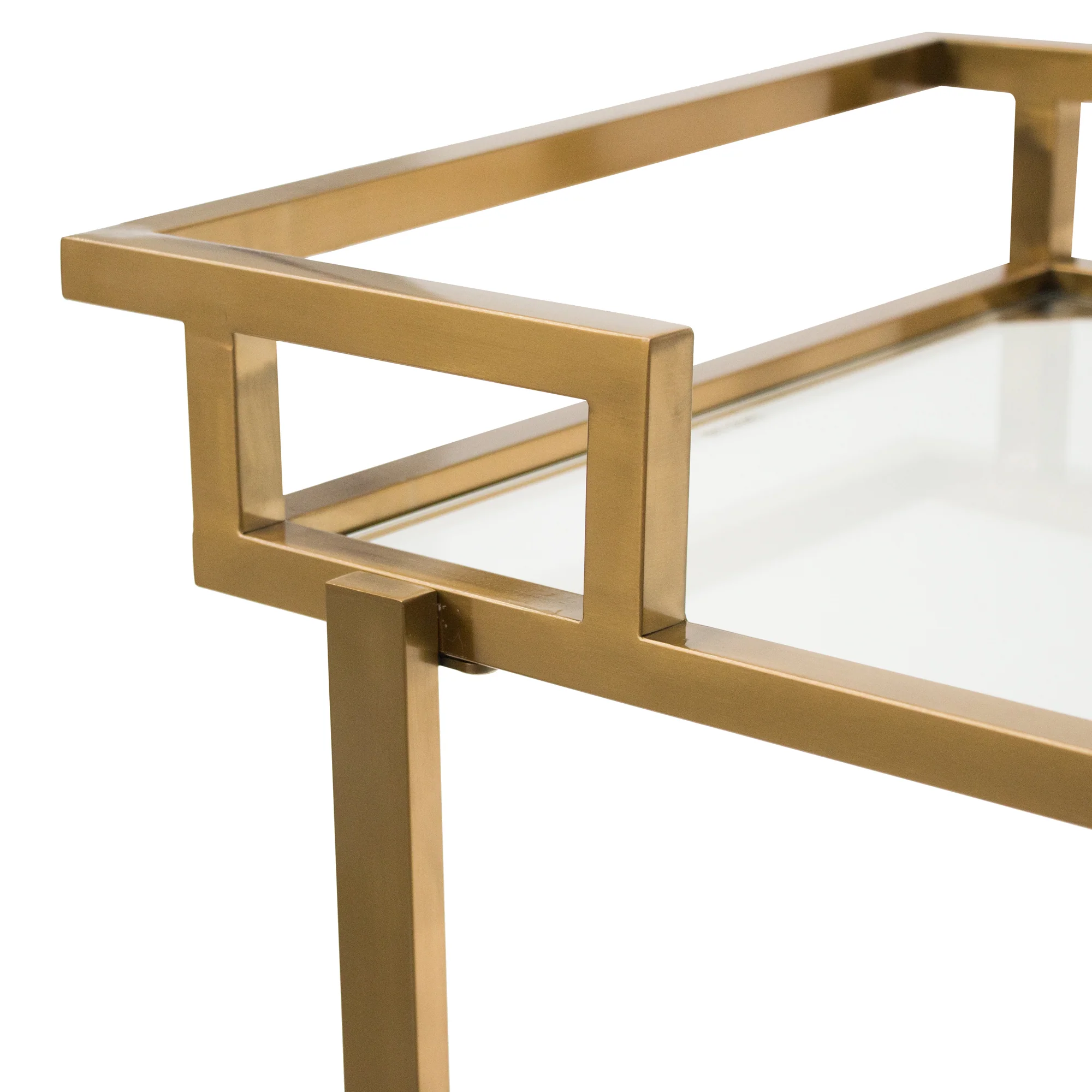 CBR6940-BS Glass Bar Cart - Brushed Gold - Image 8
