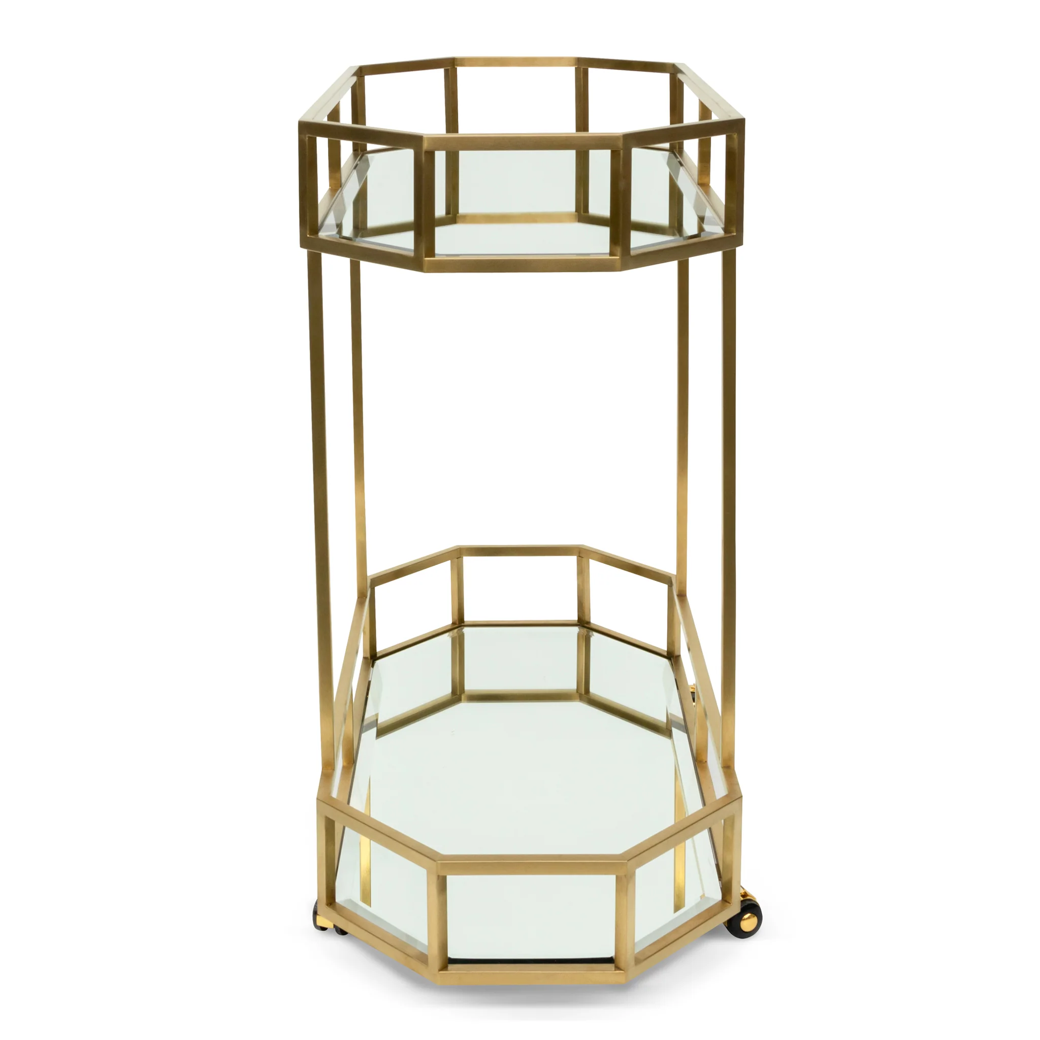 CBR6956-KS Bar Cart - Mirror and Gold Base - Image 3