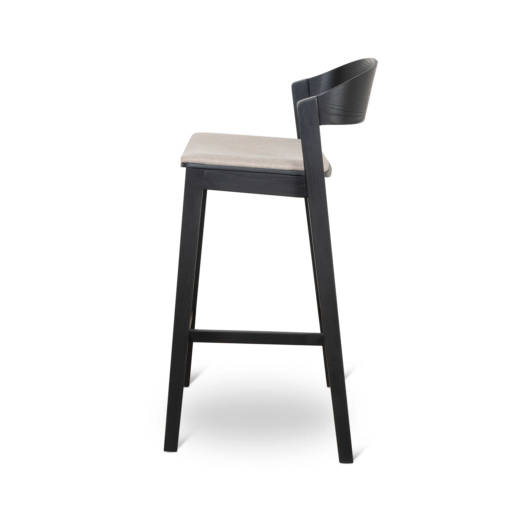 CBS10057-SD Black Bar Stool - Grey Seat - Image 2