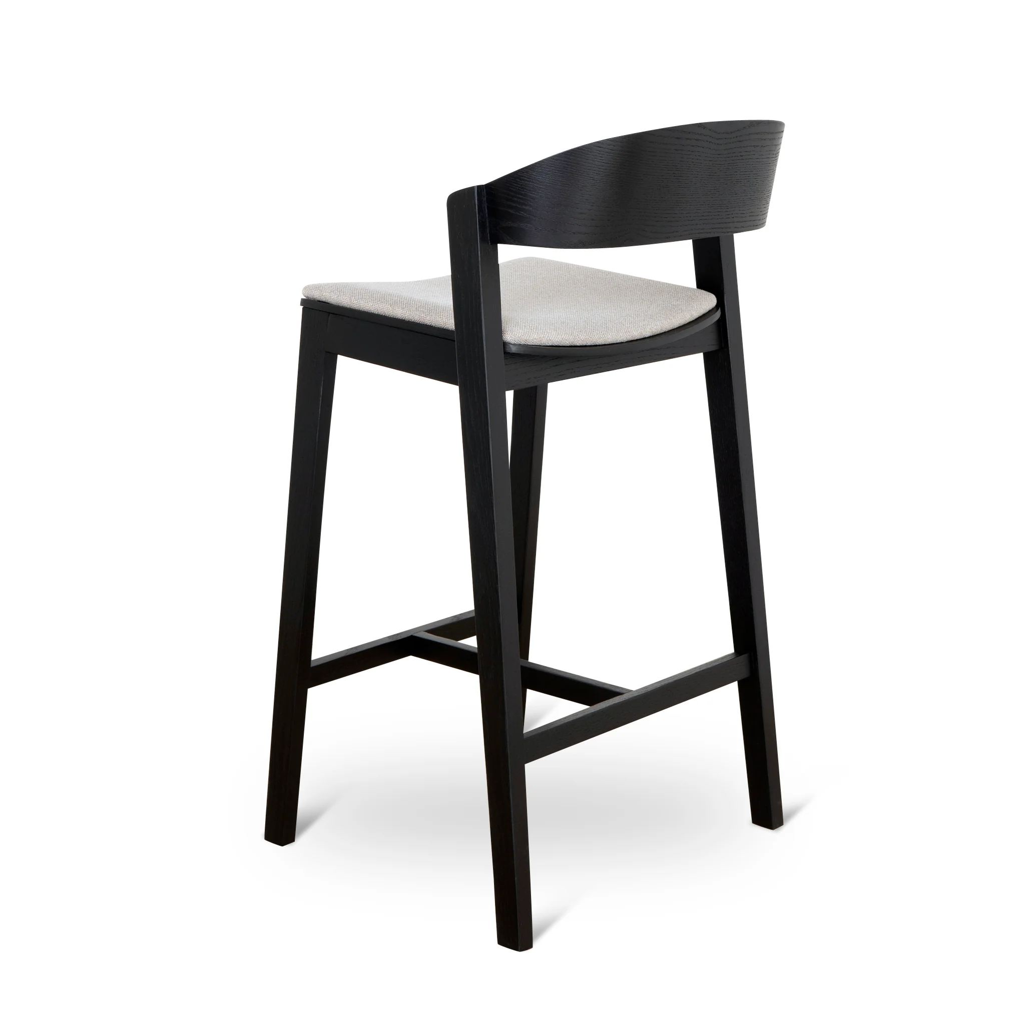 CBS10057-SD Black Bar Stool - Grey Seat - Image 3