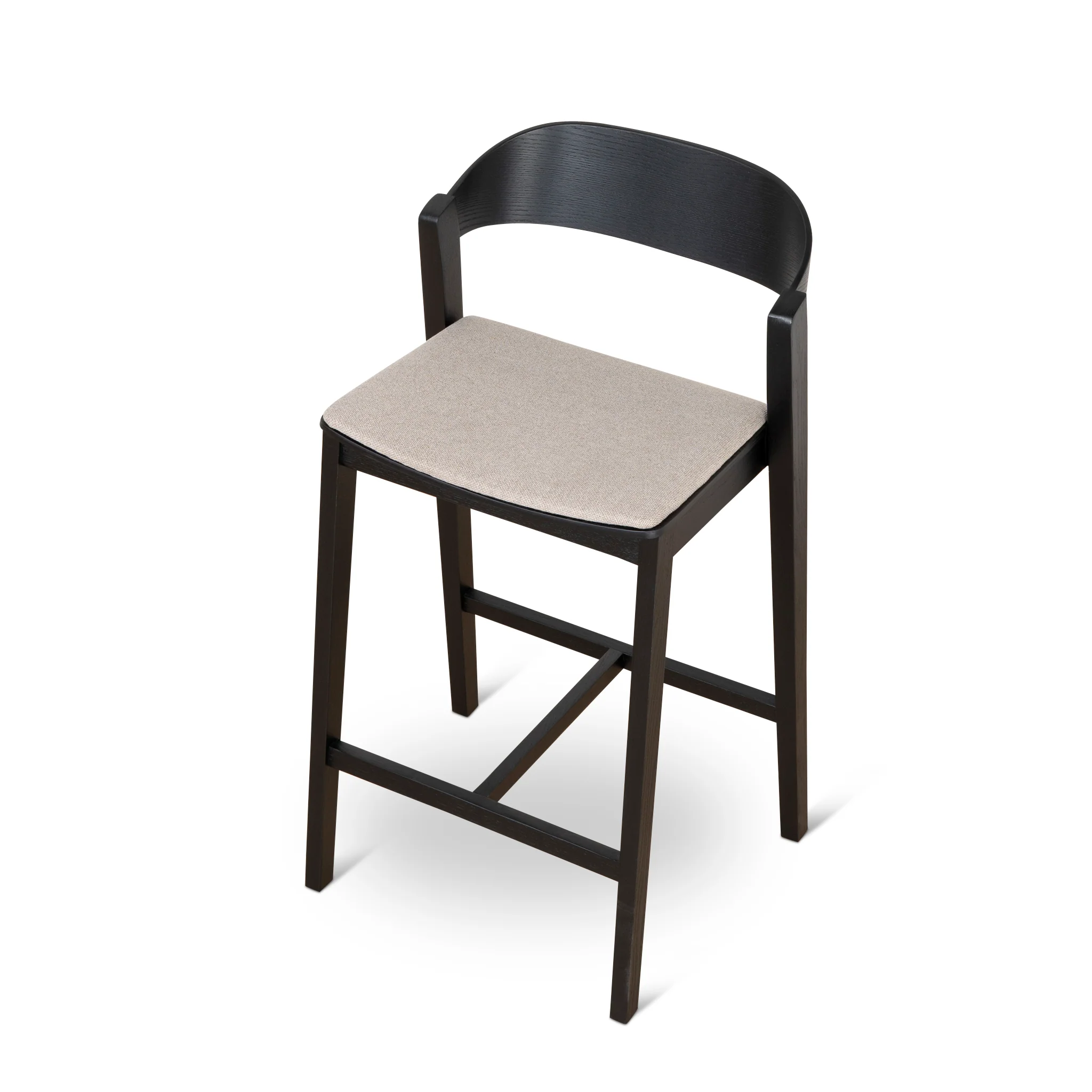 CBS10057-SD Black Bar Stool - Grey Seat - Image 6