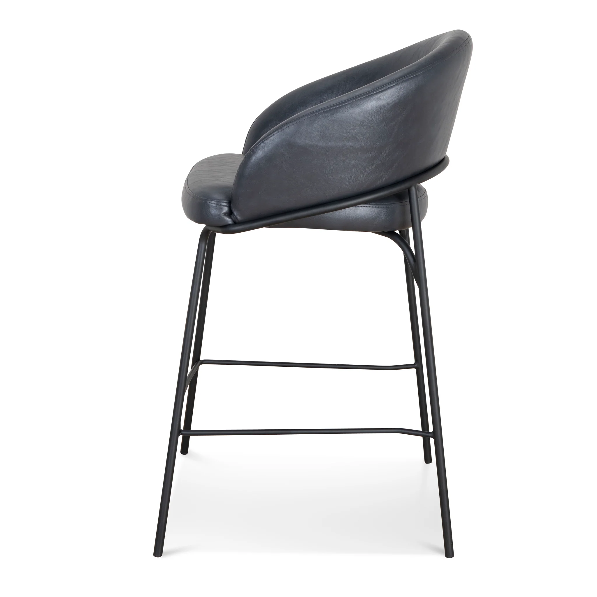 CBS10125-FH Fabric Bar Stool - Full Black (Set of 2) - Image 4