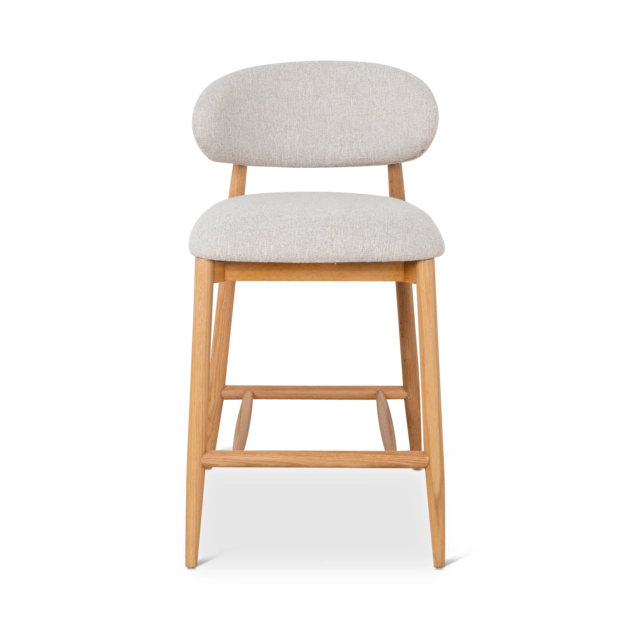 CBS10149-MY 65cm Coastal Beige Bar Stool - Natural Oak - Image 2