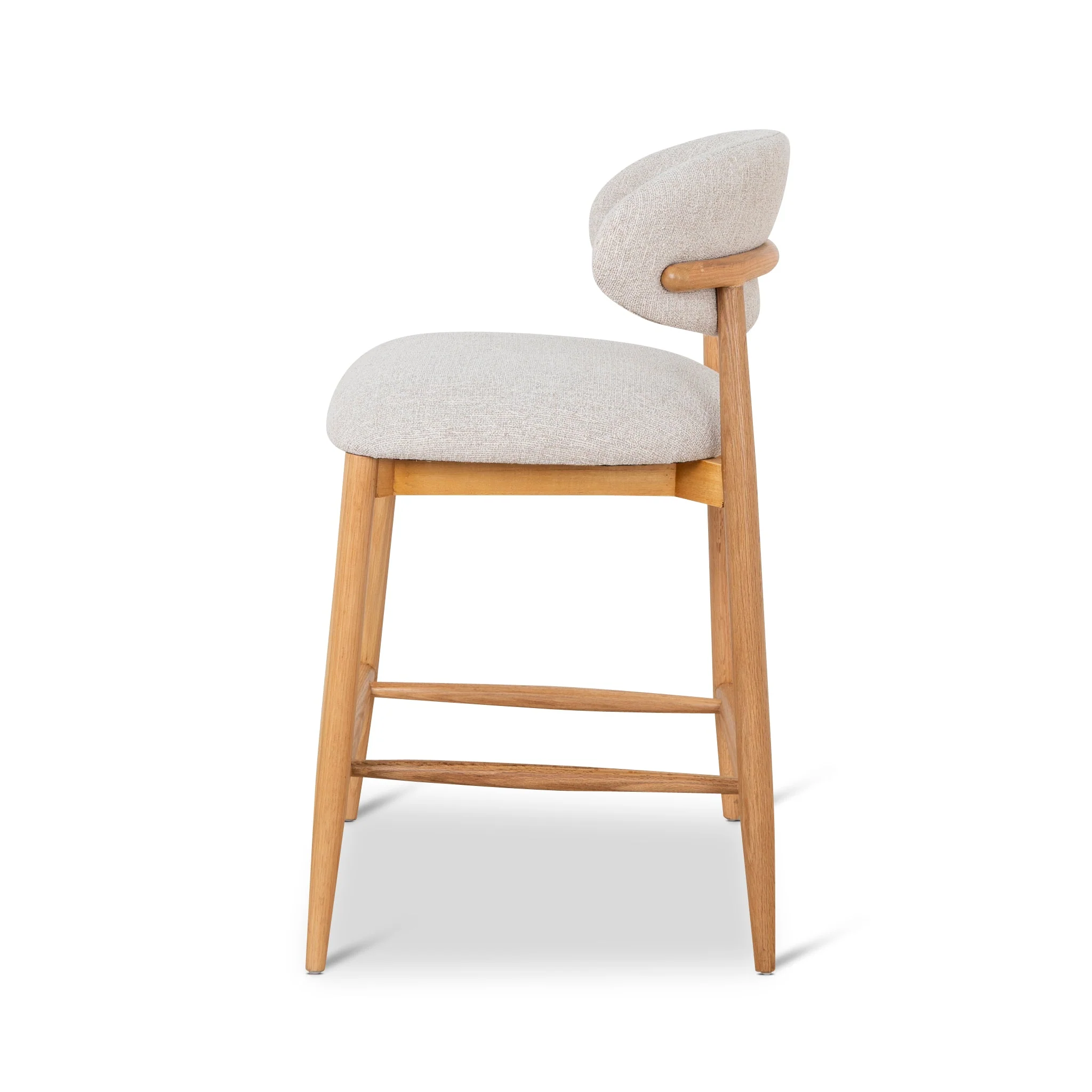 CBS10149-MY 65cm Coastal Beige Bar Stool - Natural Oak - Image 3