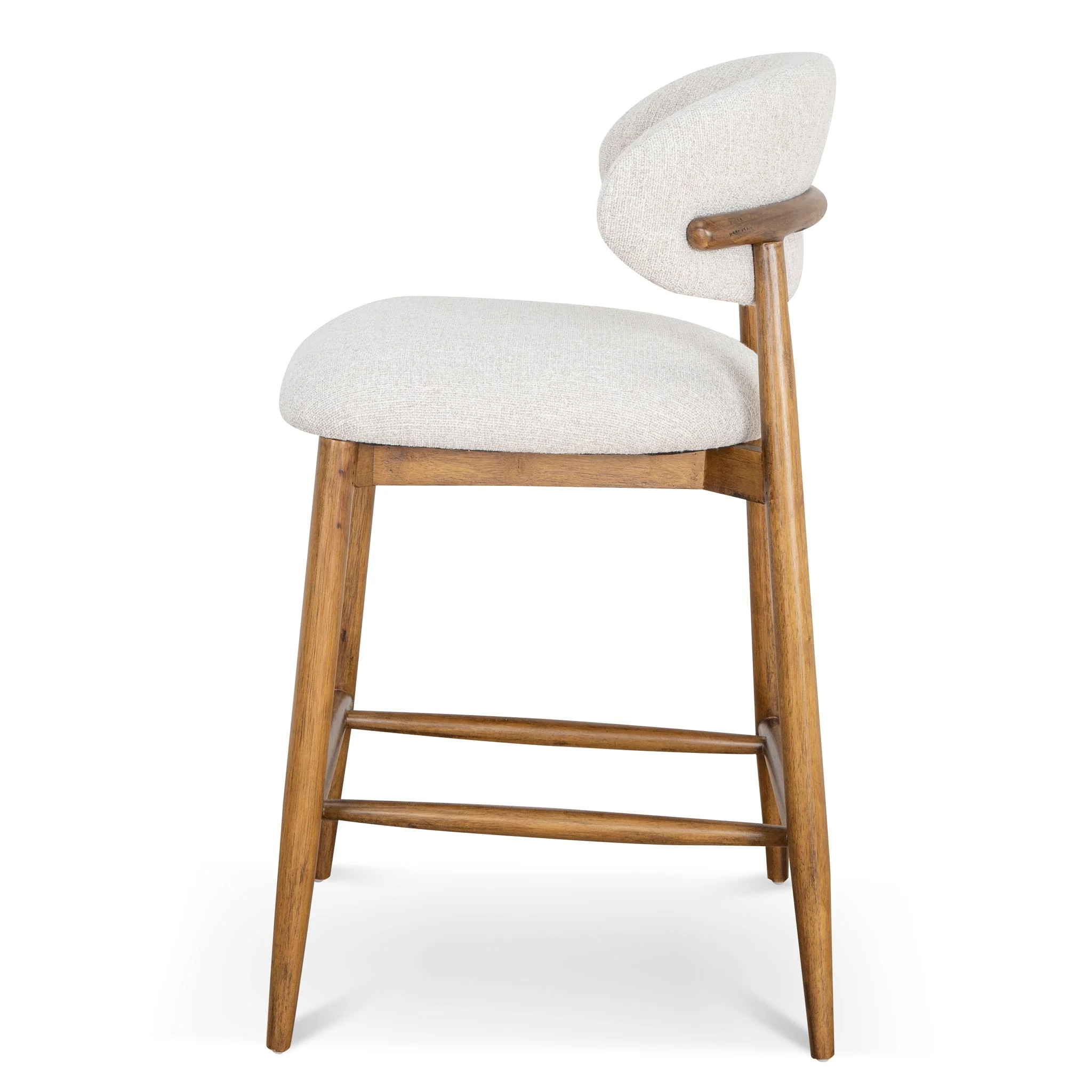 CBS10150-MY 65cm Coastal Beige Bar Stool - Walnut - Image 4