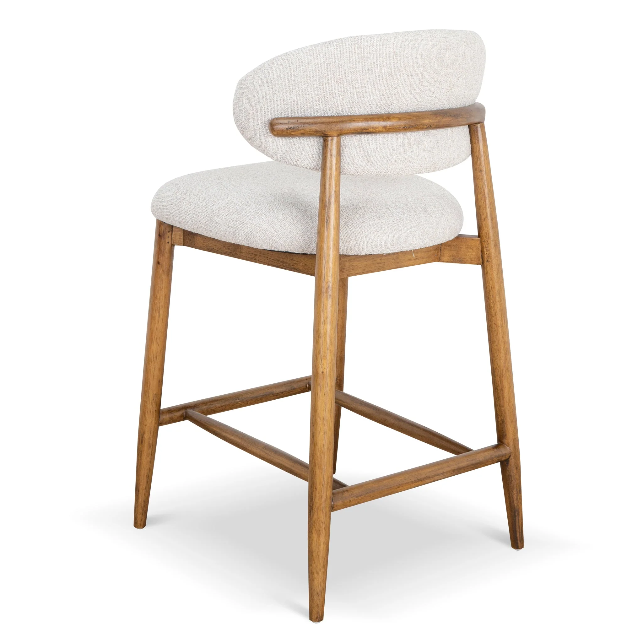CBS10150-MY 65cm Coastal Beige Bar Stool - Walnut - Image 5