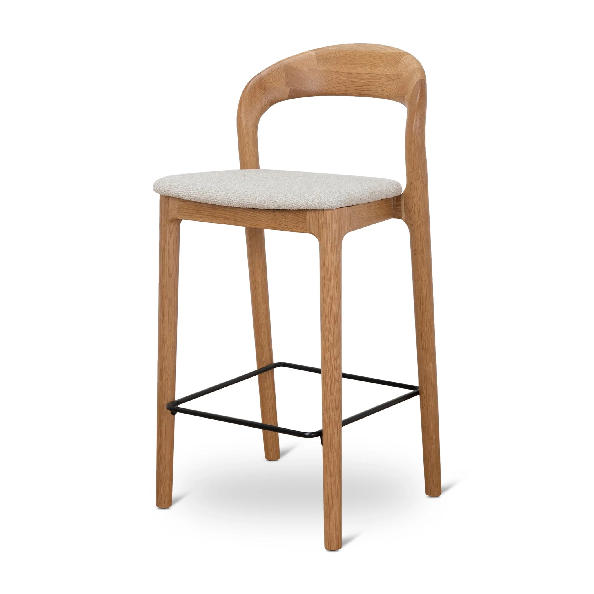CBS10180-SD 65cm Natural Bar Stool - Beige (Set of 2) - Image 2