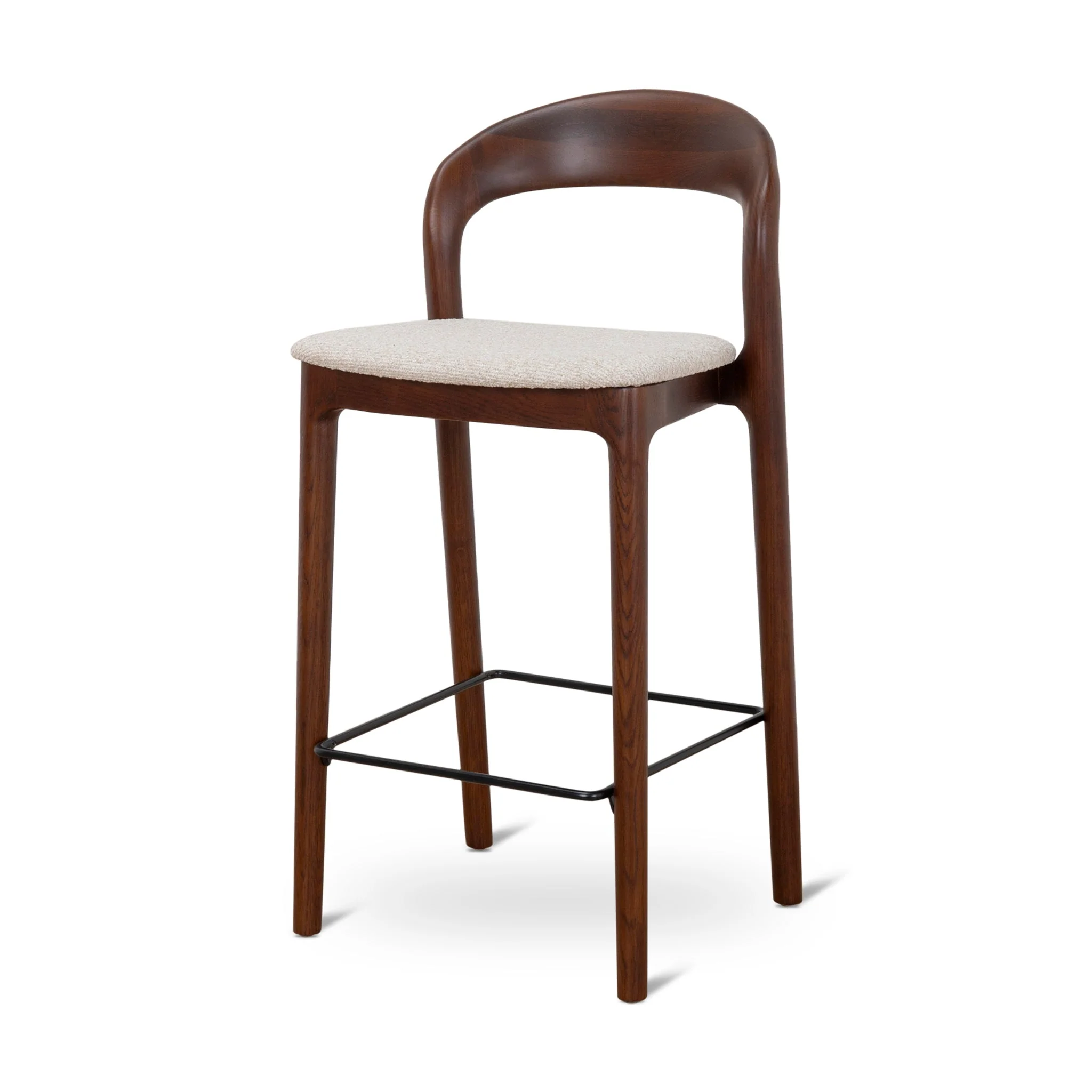 CBS10181-SD 65cm Dark Brown Bar Stool - Beige (Set of 2) - Image 2