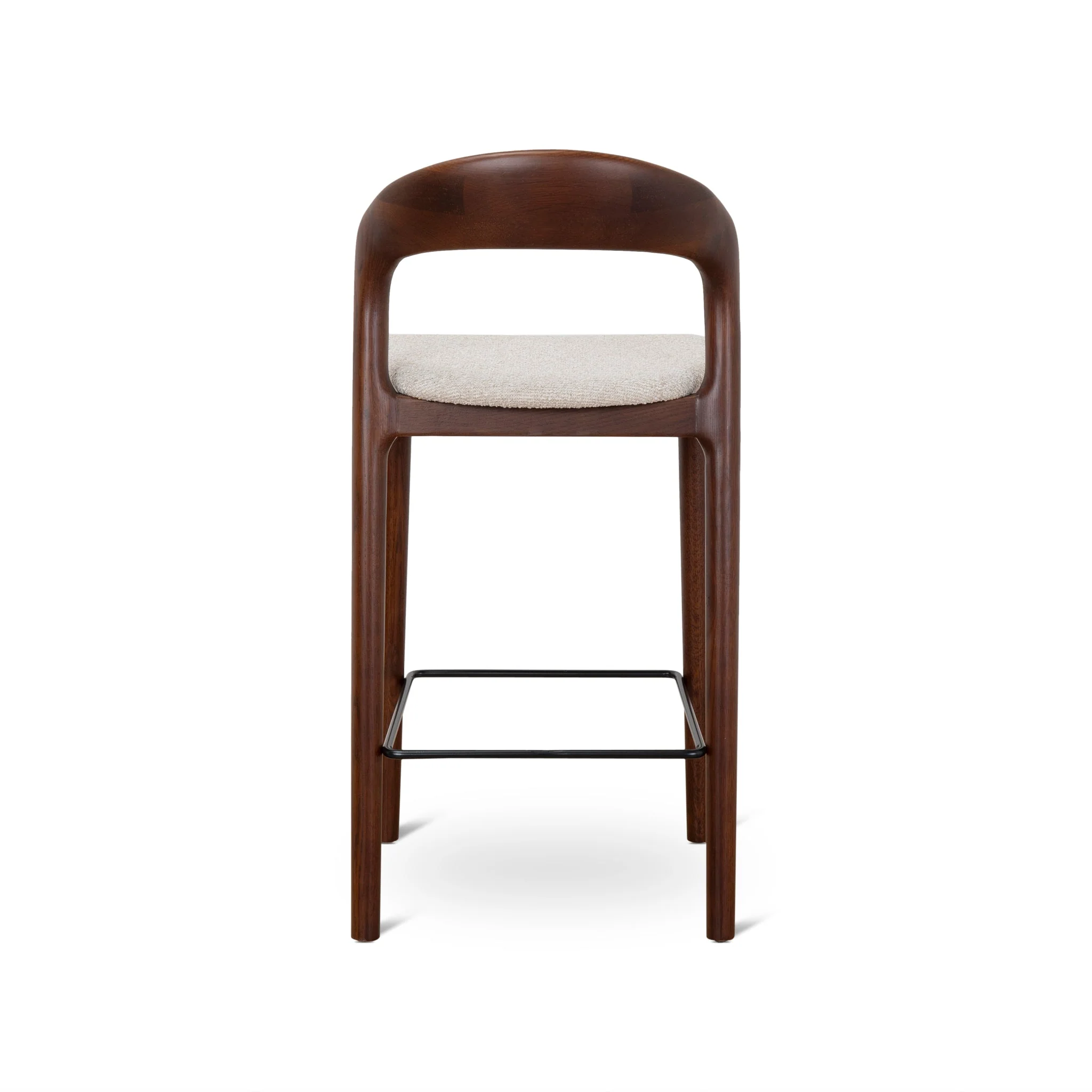 CBS10181-SD 65cm Dark Brown Bar Stool - Beige (Set of 2) - Image 3