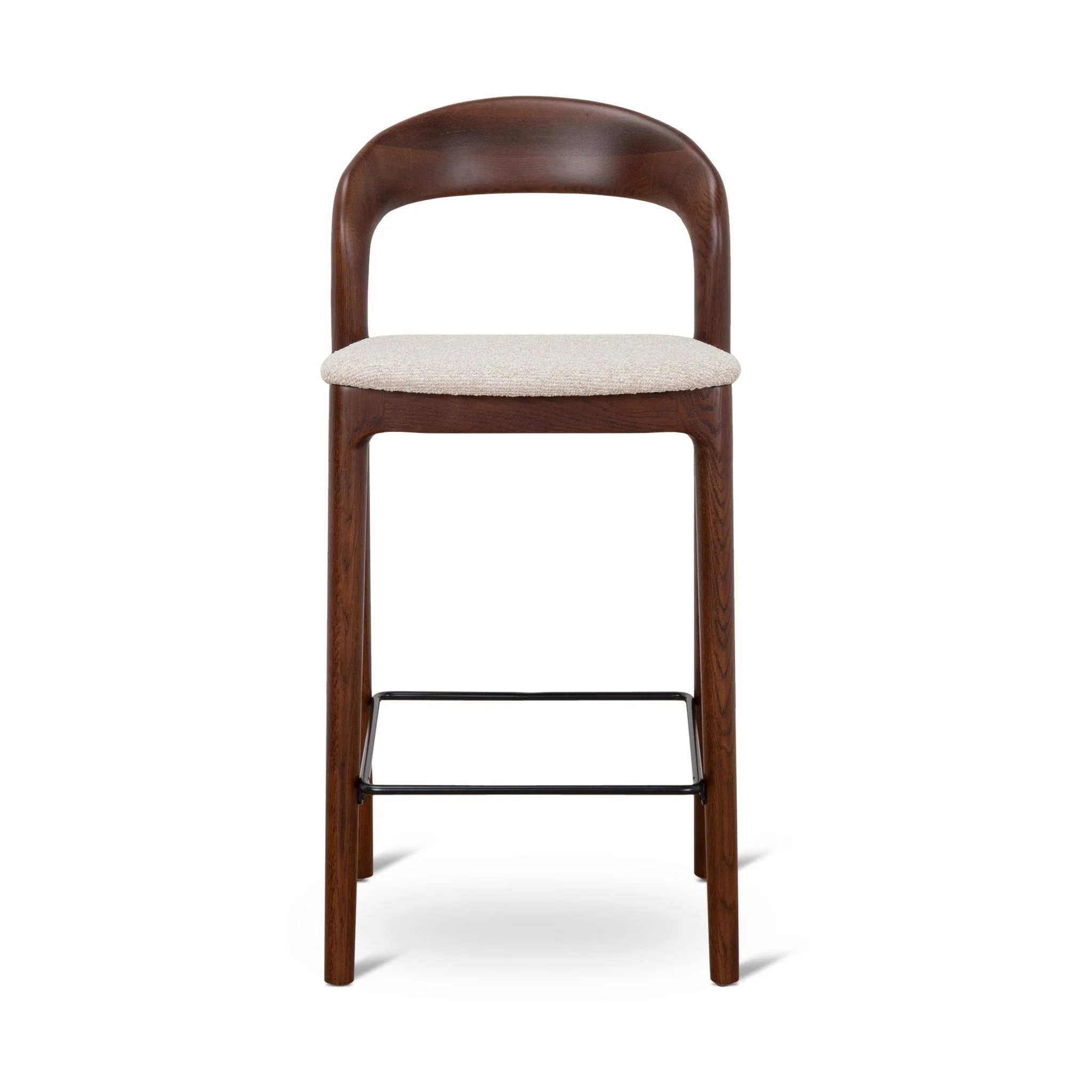 CBS10181-SD 65cm Dark Brown Bar Stool - Beige (Set of 2) - Image 4