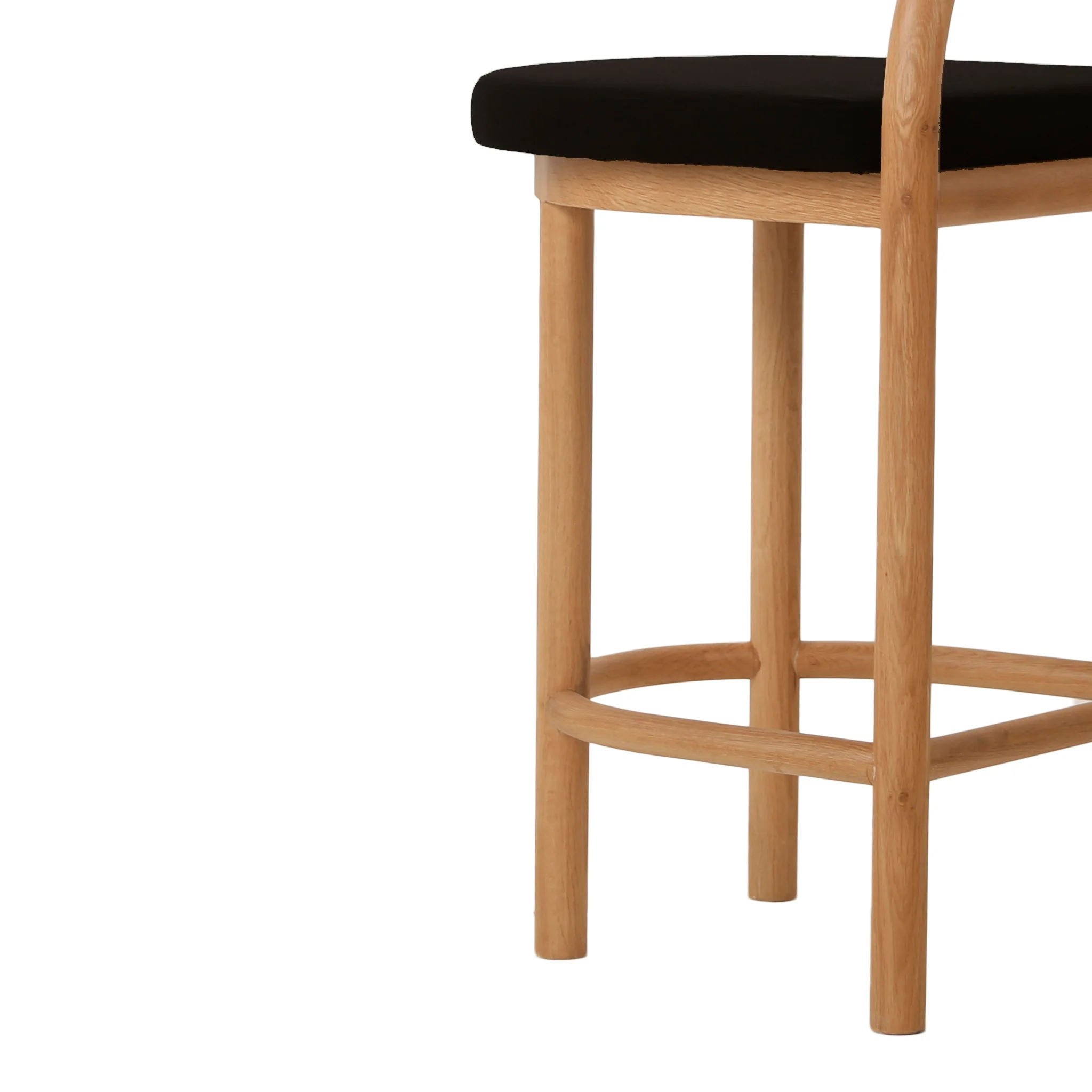 CBS10257-LJ 66cm Natural Bar Stool - Black Seat - Image 2