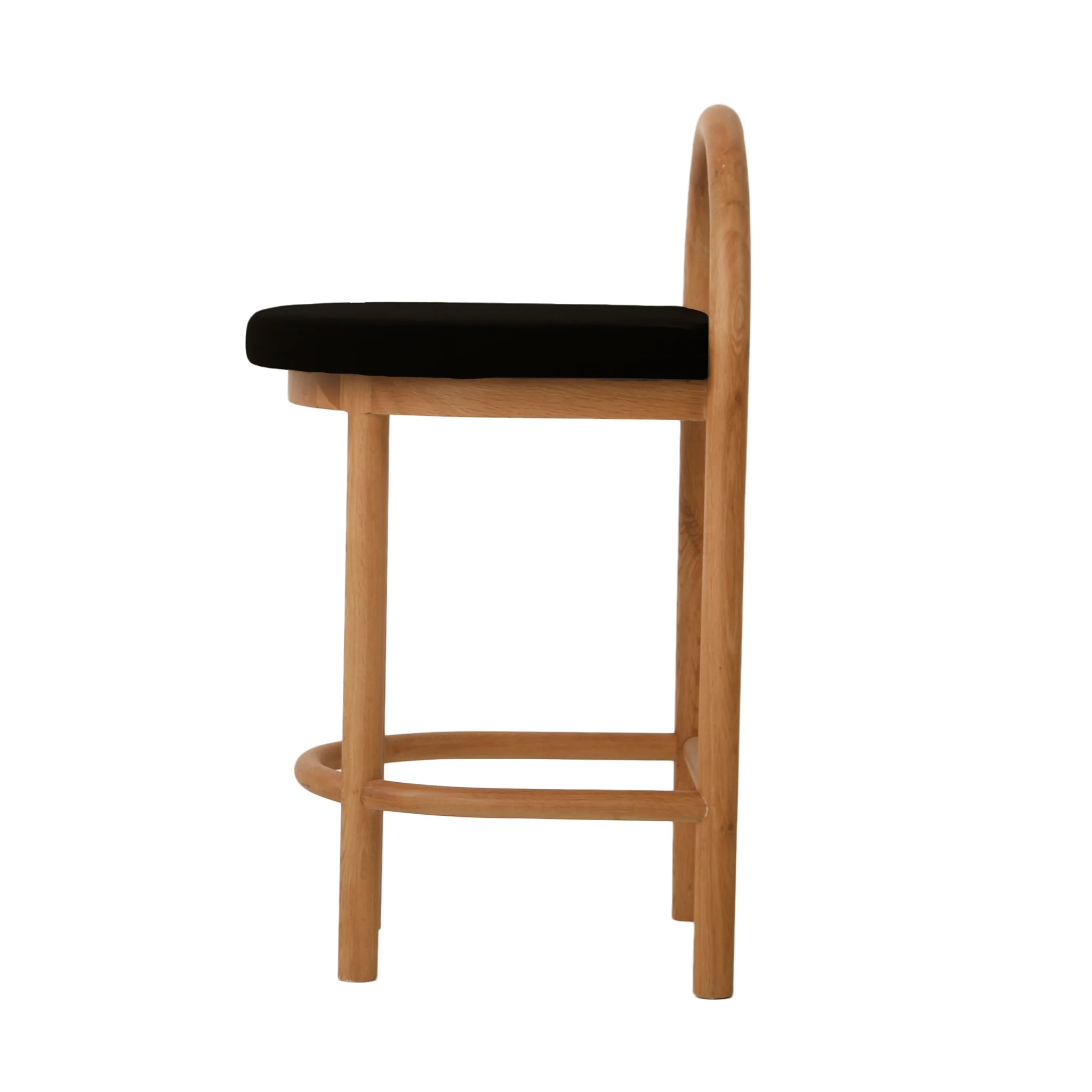 CBS10257-LJ 66cm Natural Bar Stool - Black Seat - Image 3