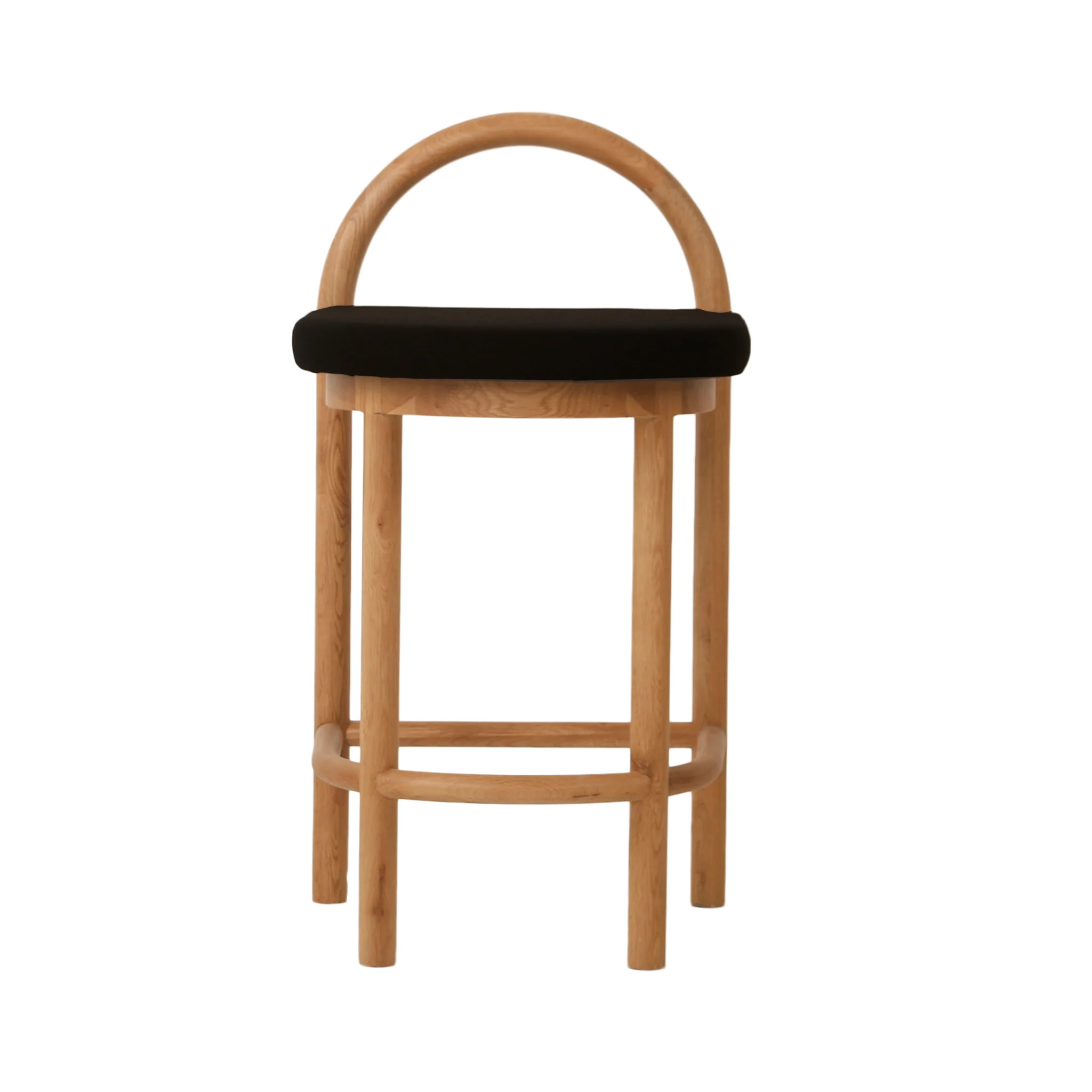 CBS10257-LJ 66cm Natural Bar Stool - Black Seat - Image 4