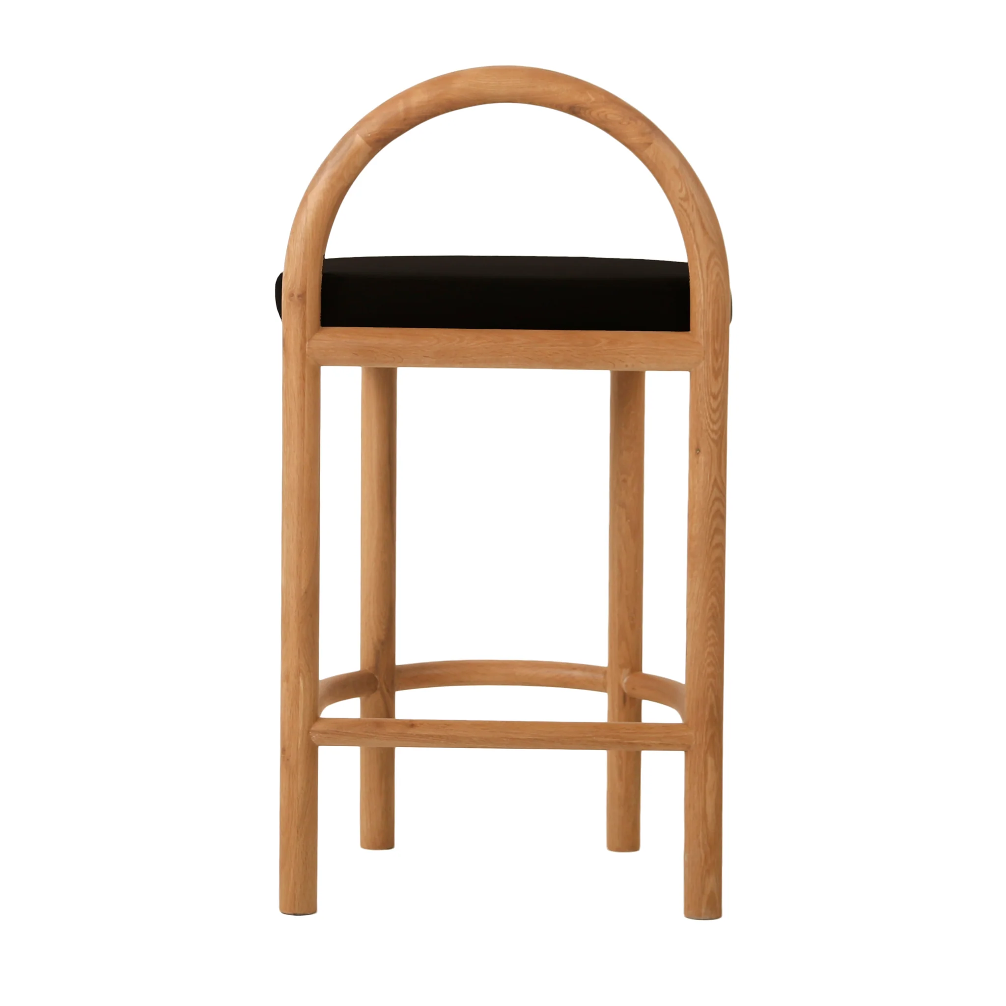 CBS10257-LJ 66cm Natural Bar Stool - Black Seat - Image 5
