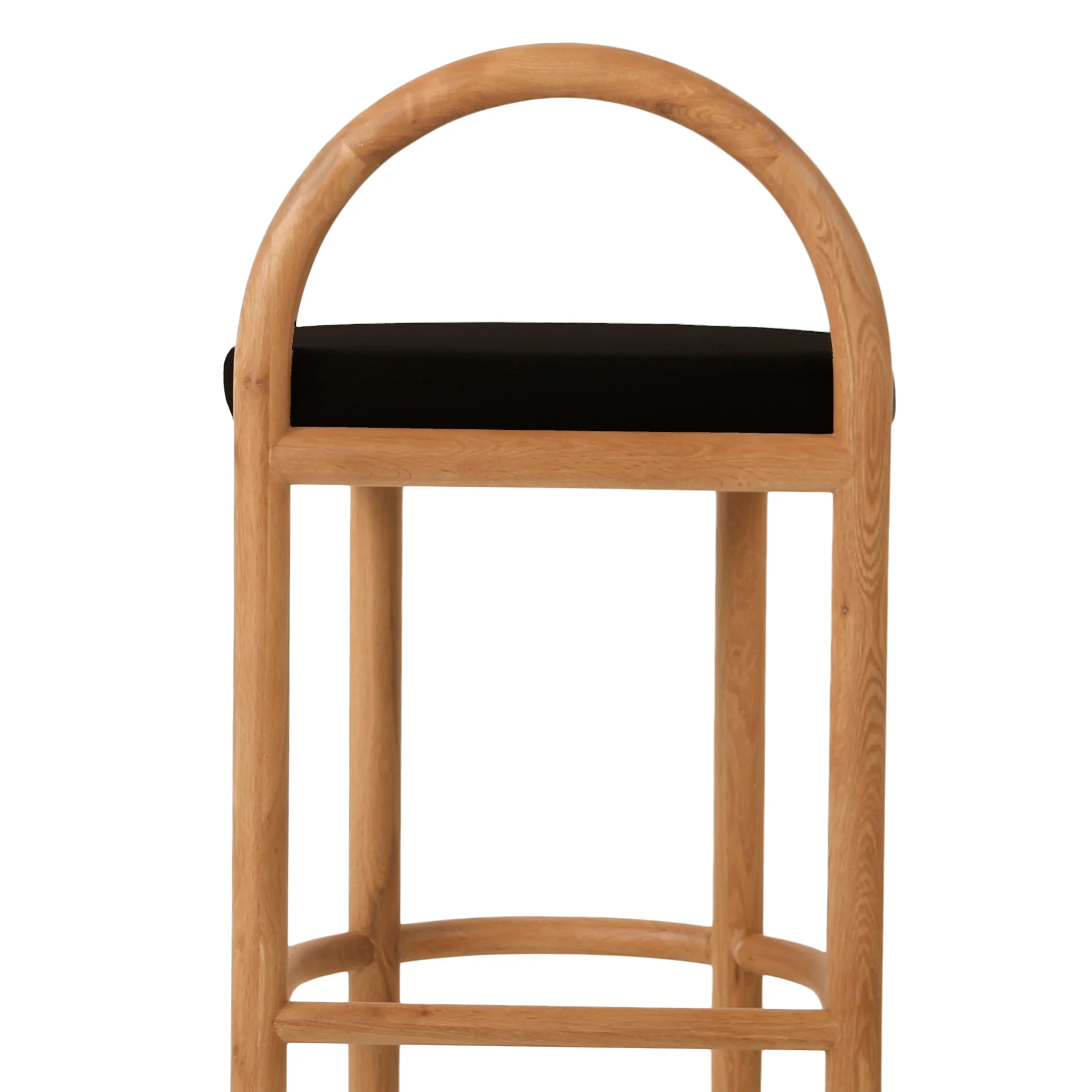CBS10257-LJ 66cm Natural Bar Stool - Black Seat - Image 6