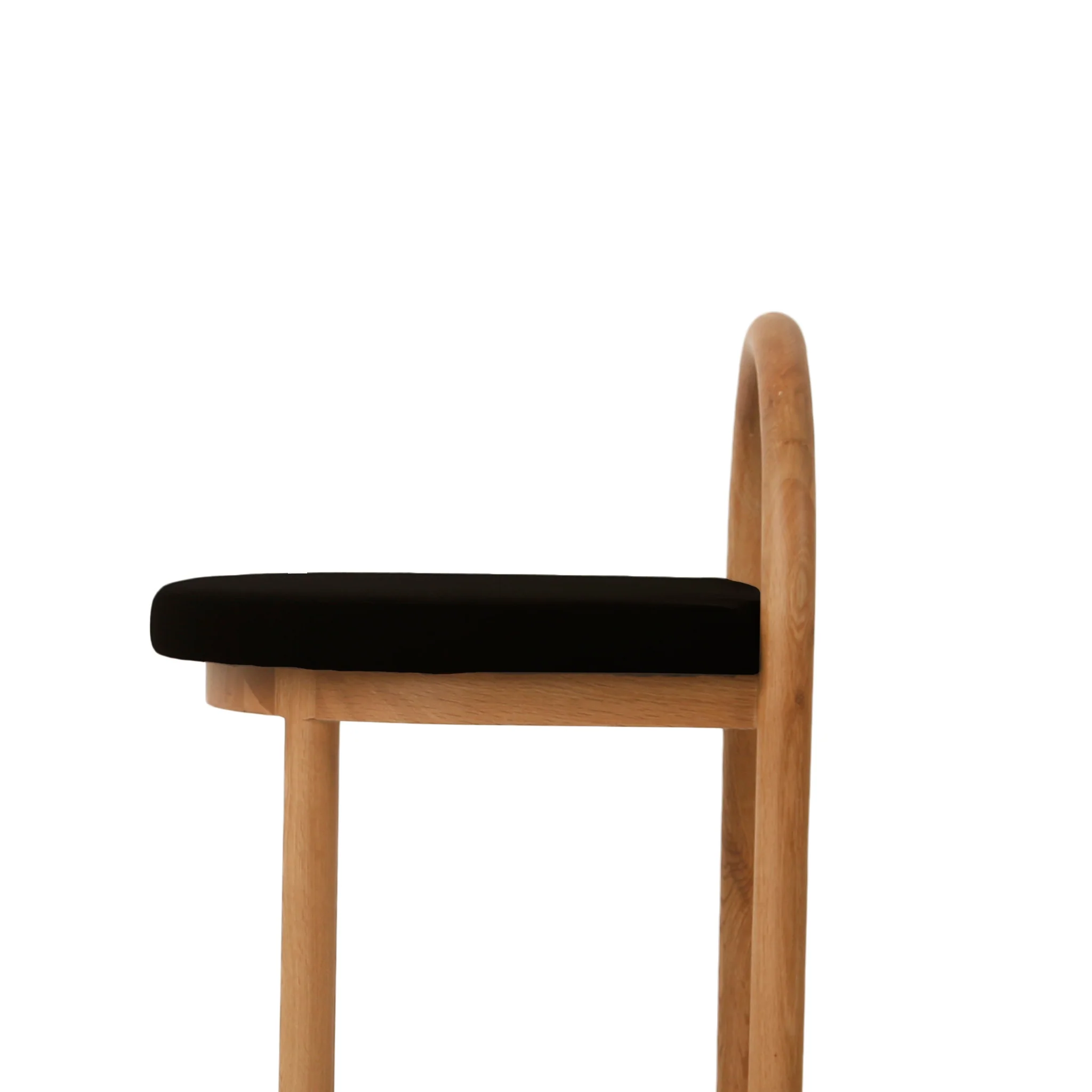 CBS10257-LJ 66cm Natural Bar Stool - Black Seat - Image 7