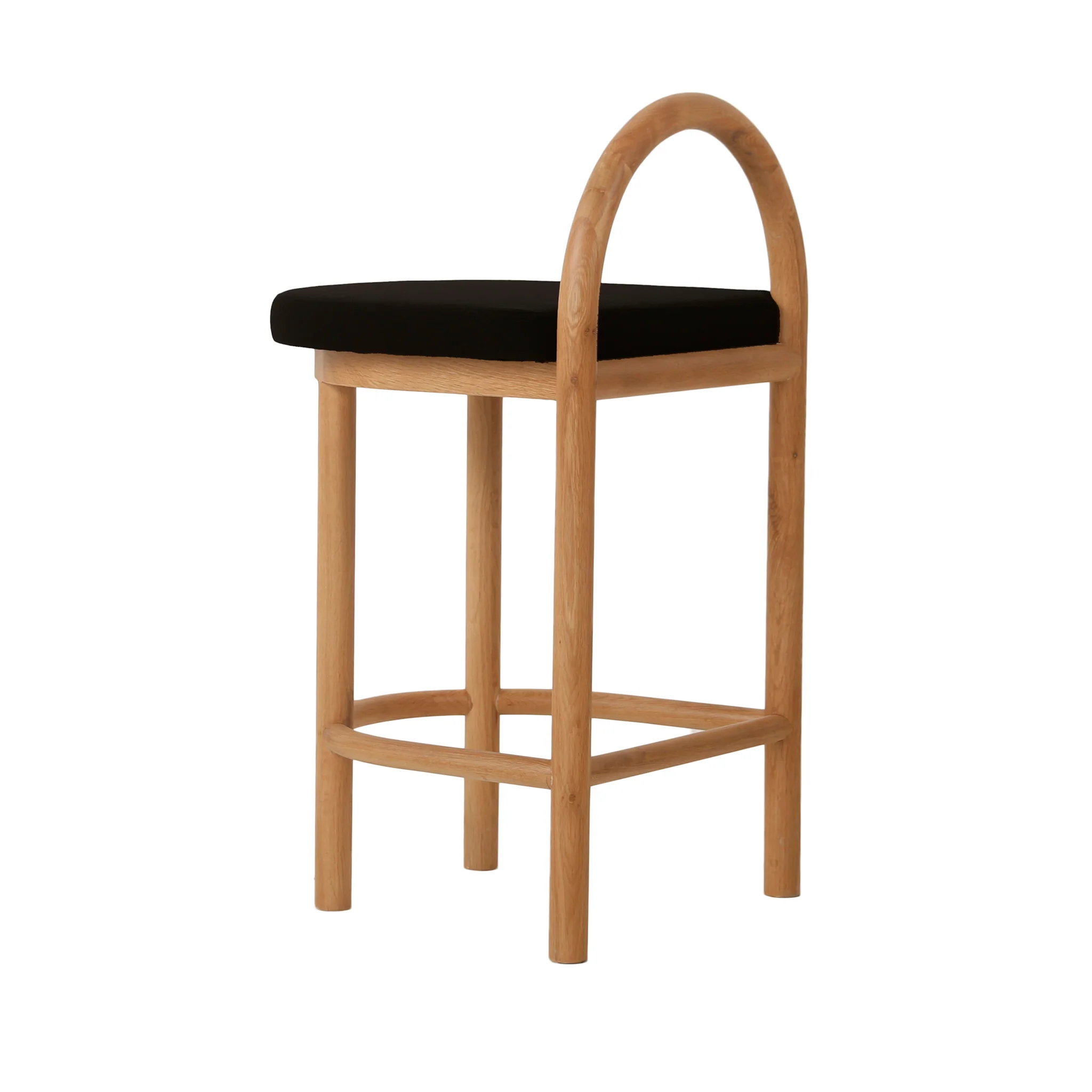 CBS10257-LJ 66cm Natural Bar Stool - Black Seat - Image 8