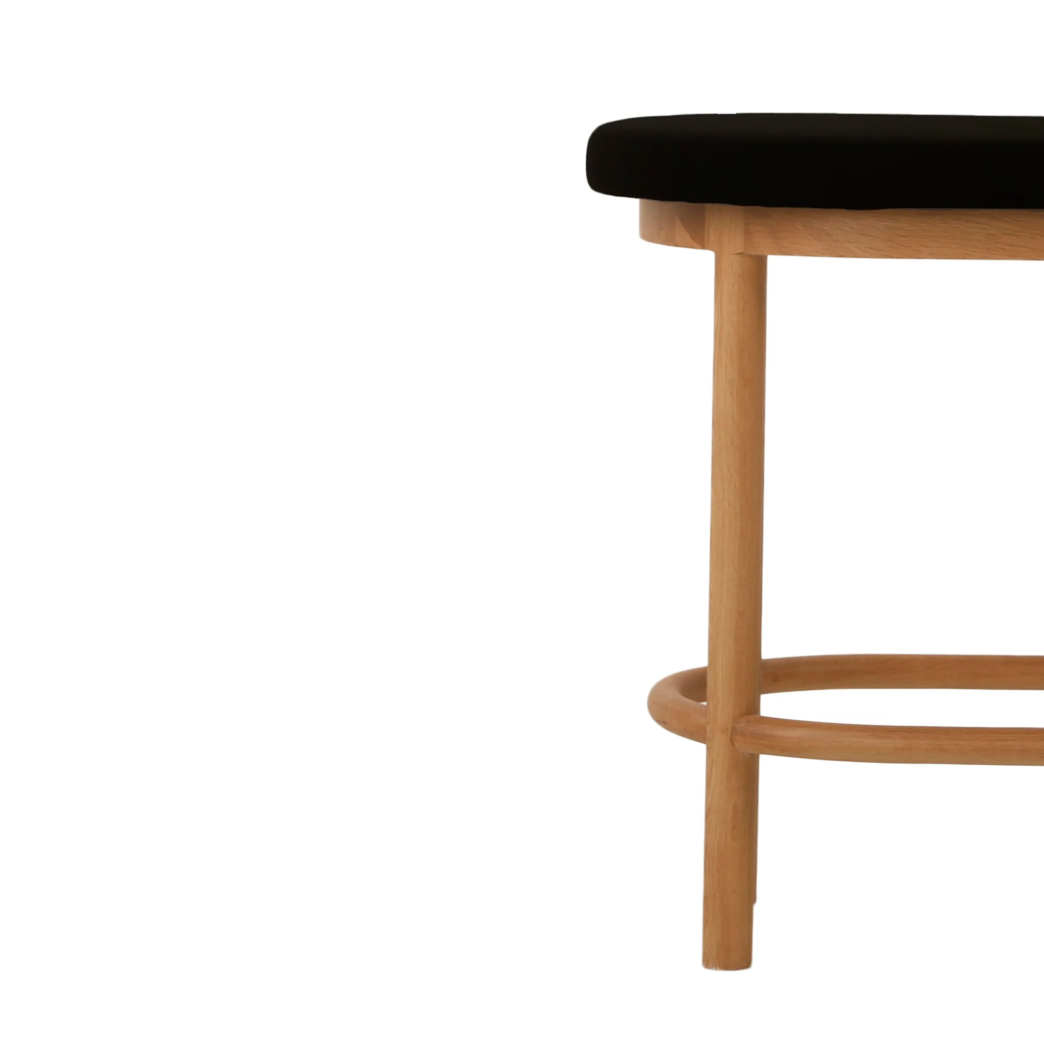 CBS10257-LJ 66cm Natural Bar Stool - Black Seat - Image 9
