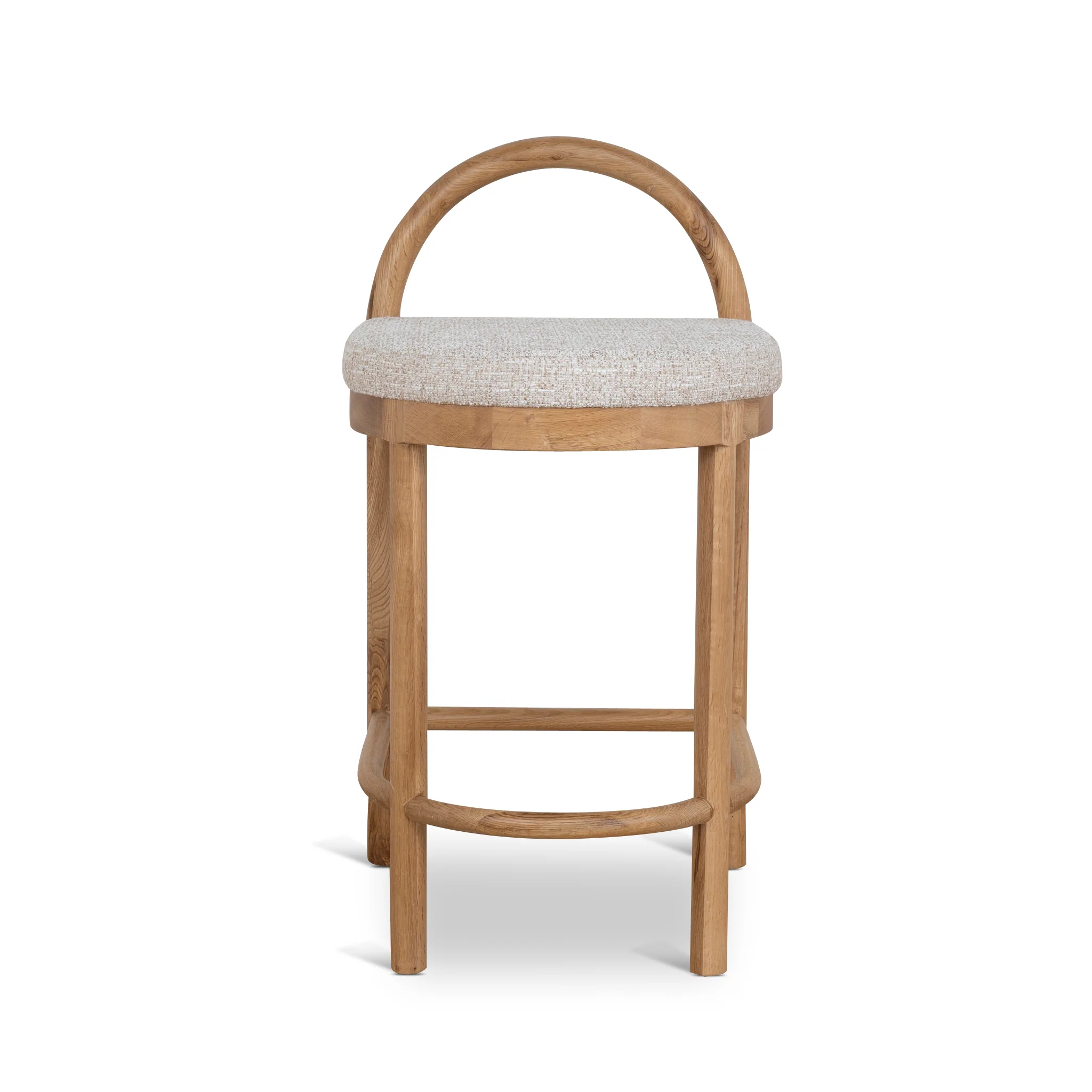 CBS10422-LJ 66cm Natural Bar Stool - Pale Beige - Image 2