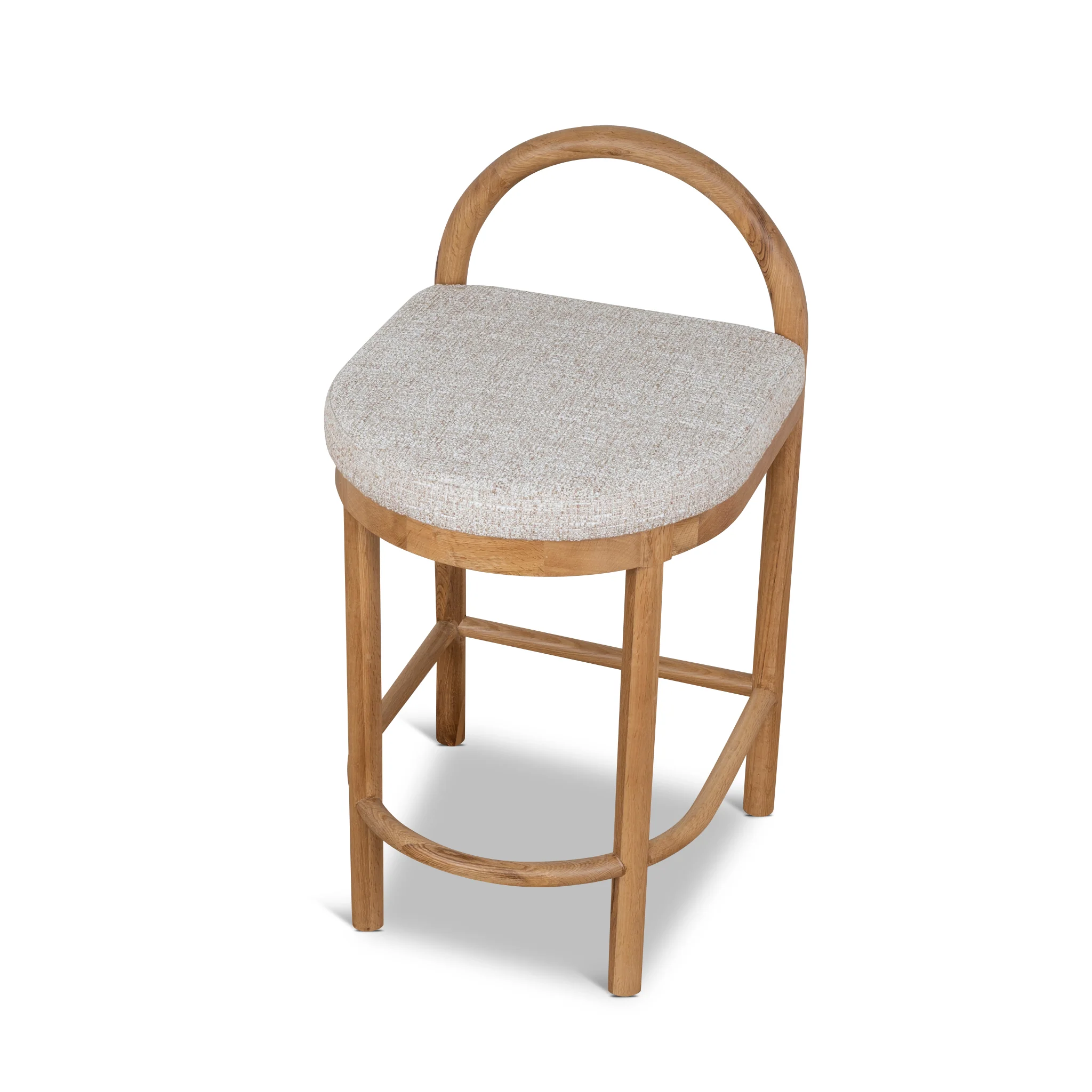 CBS10422-LJ 66cm Natural Bar Stool - Pale Beige - Image 6