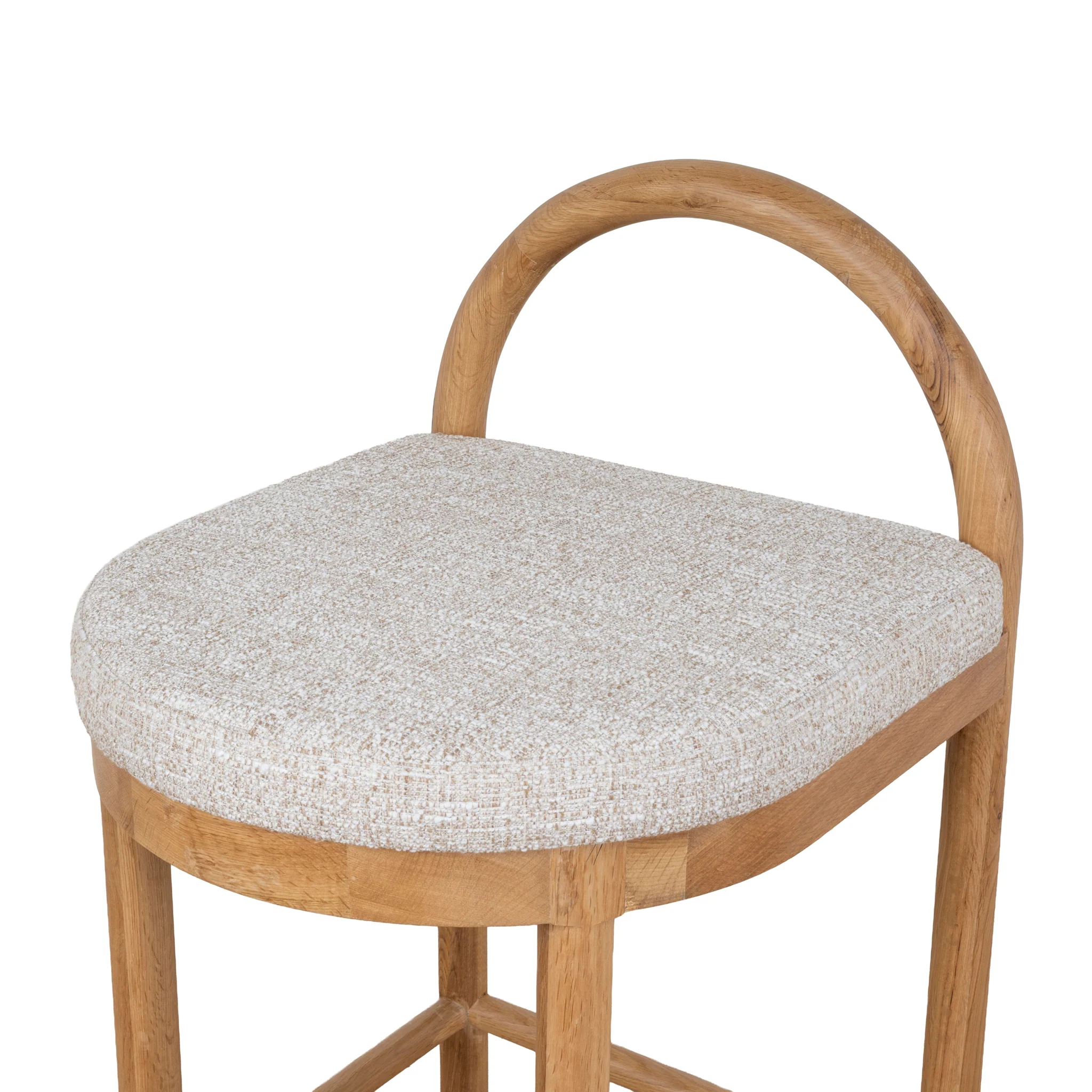 CBS10422-LJ 66cm Natural Bar Stool - Pale Beige - Image 7