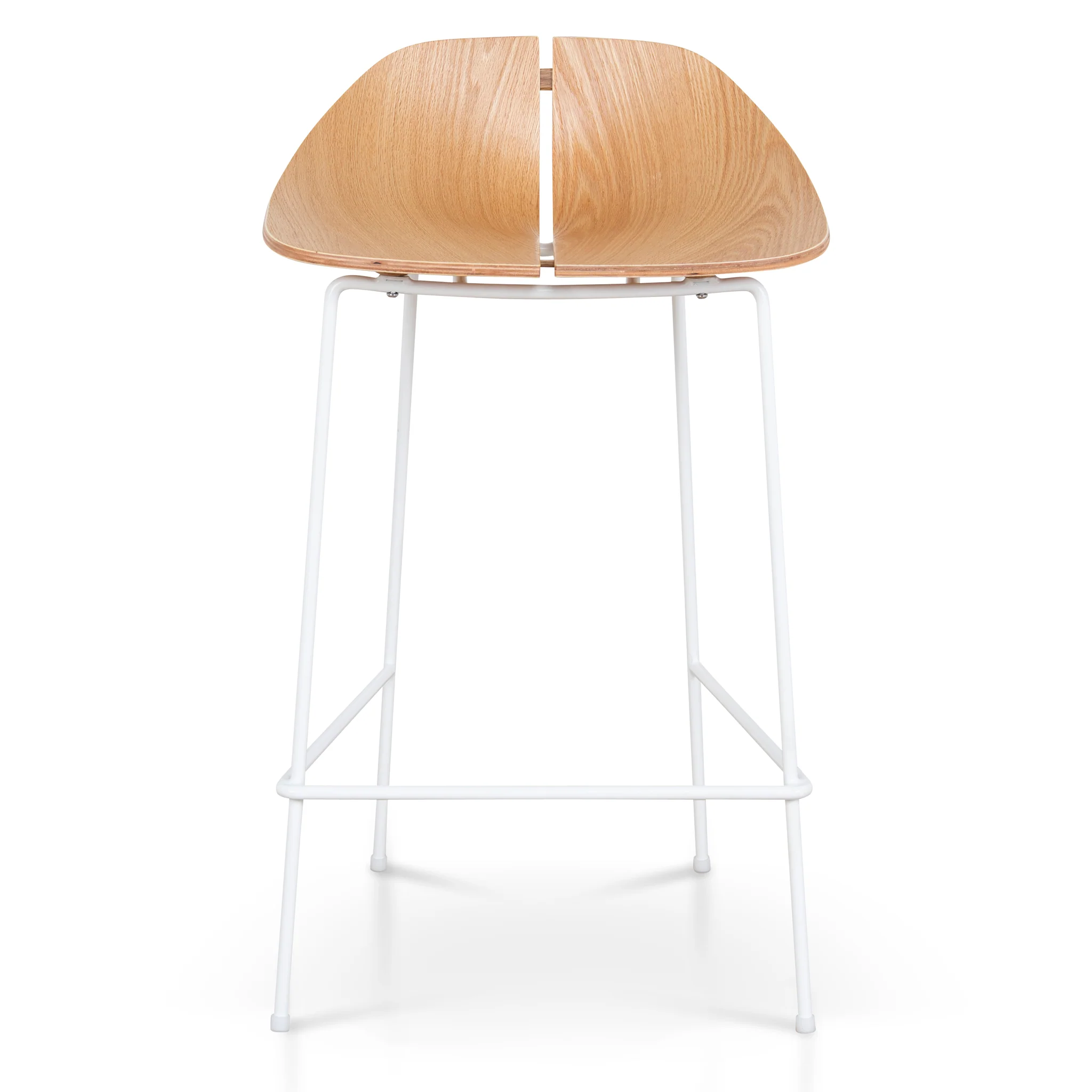 CBS10532-SU 65cm Matte White Bar Stool - Natural - Image 2