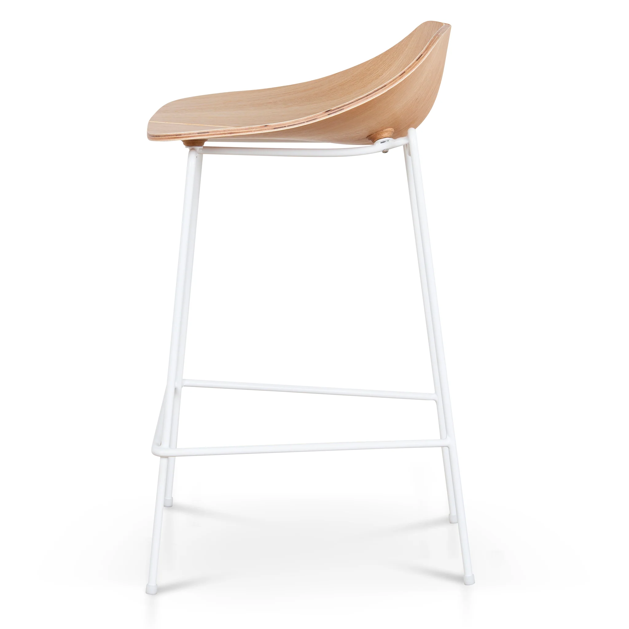CBS10532-SU 65cm Matte White Bar Stool - Natural - Image 3