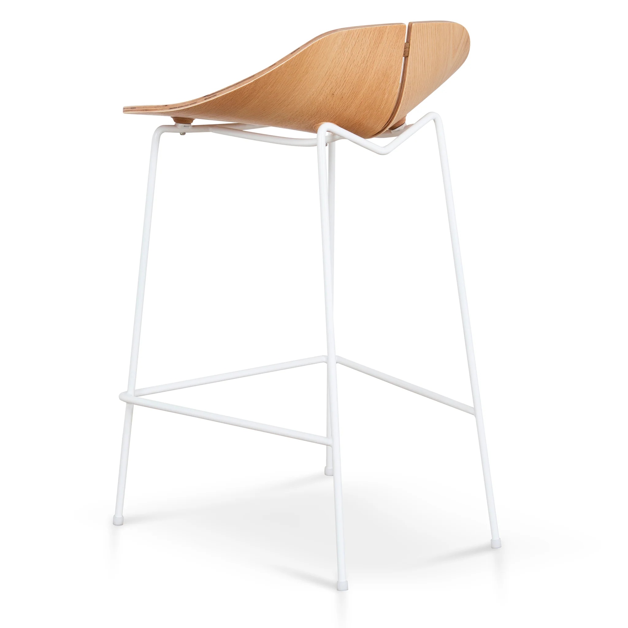 CBS10532-SU 65cm Matte White Bar Stool - Natural - Image 4
