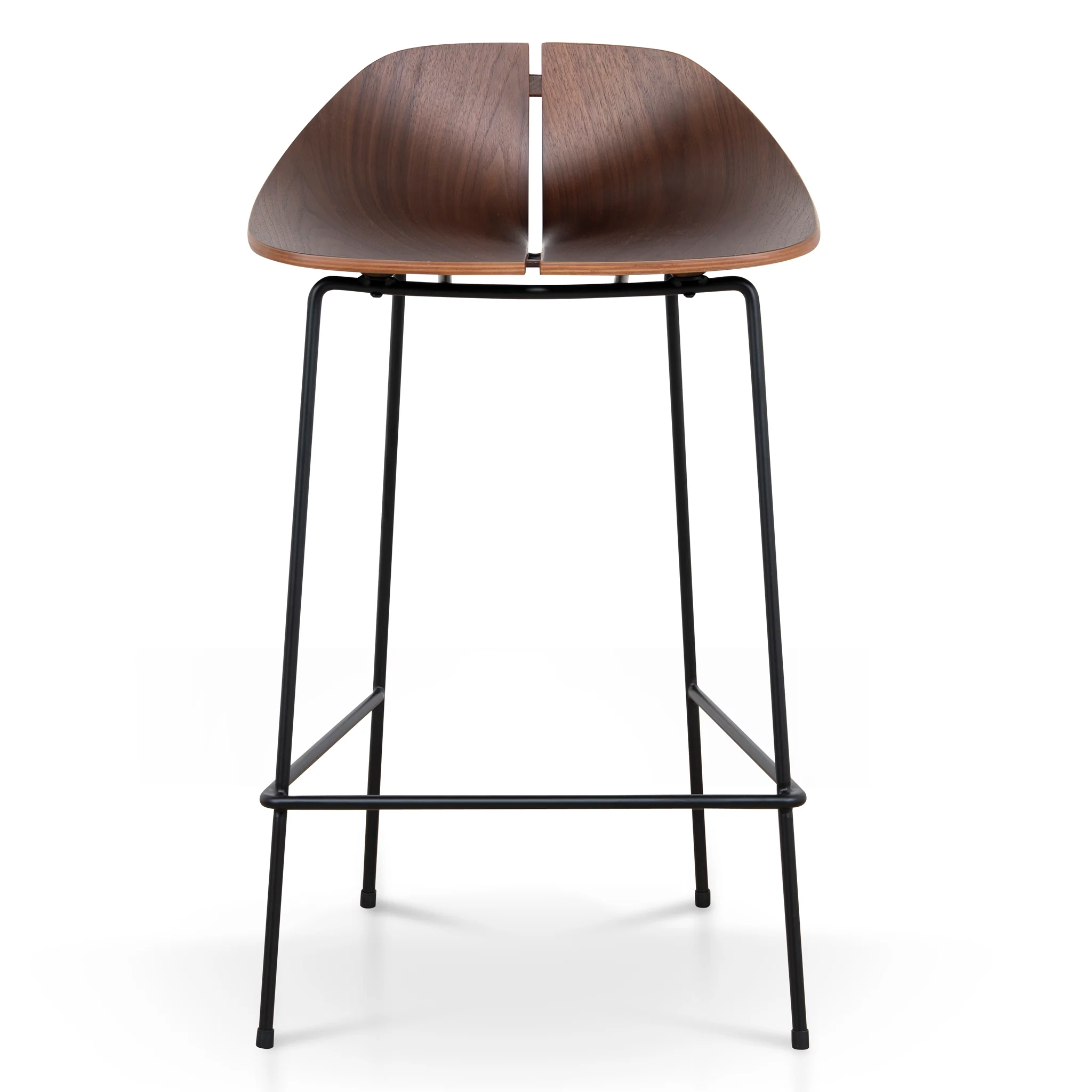 CBS10534-SU 65cm Matte Black Bar Stool - Walnut - Image 2