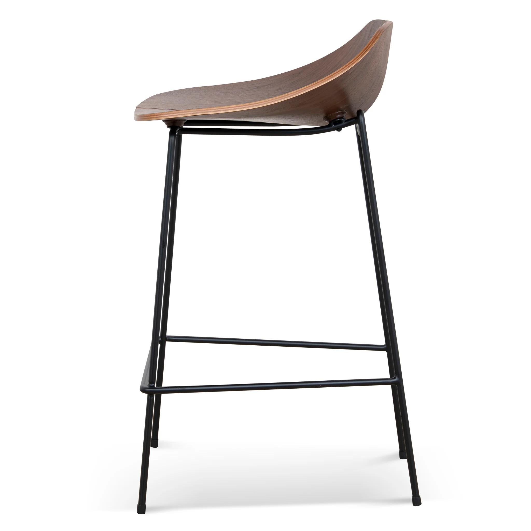 CBS10534-SU 65cm Matte Black Bar Stool - Walnut - Image 3