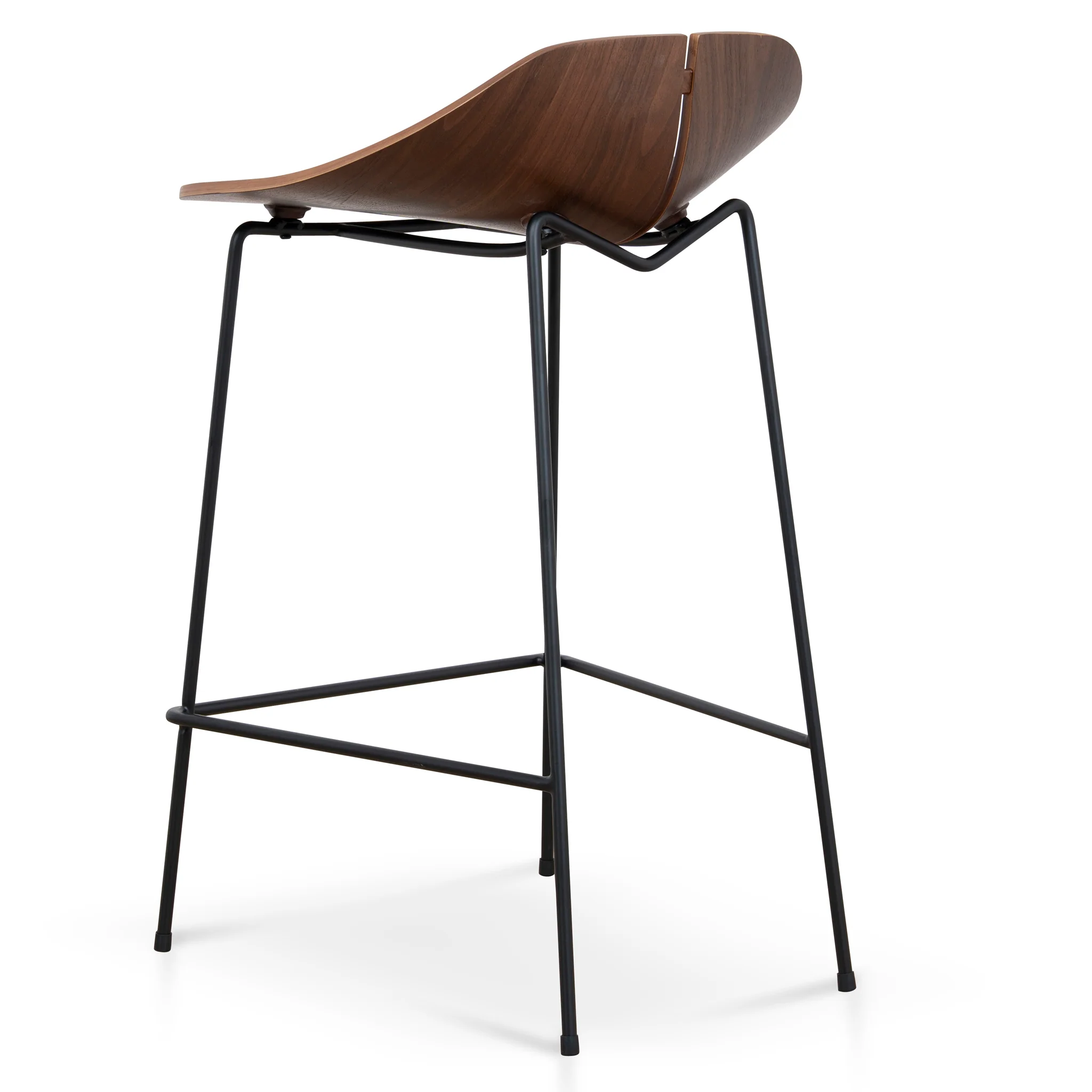 CBS10534-SU 65cm Matte Black Bar Stool - Walnut - Image 4