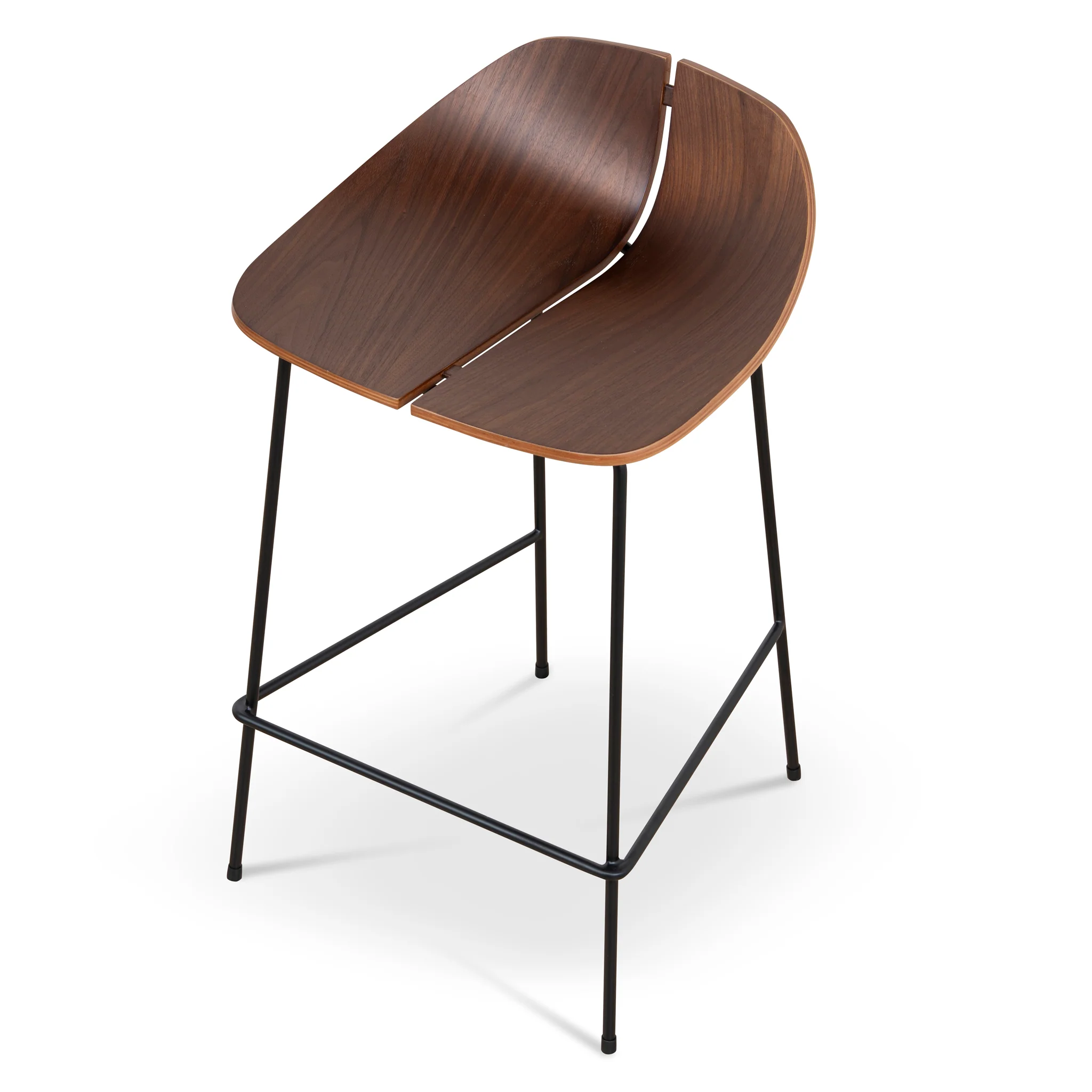 CBS10534-SU 65cm Matte Black Bar Stool - Walnut - Image 6