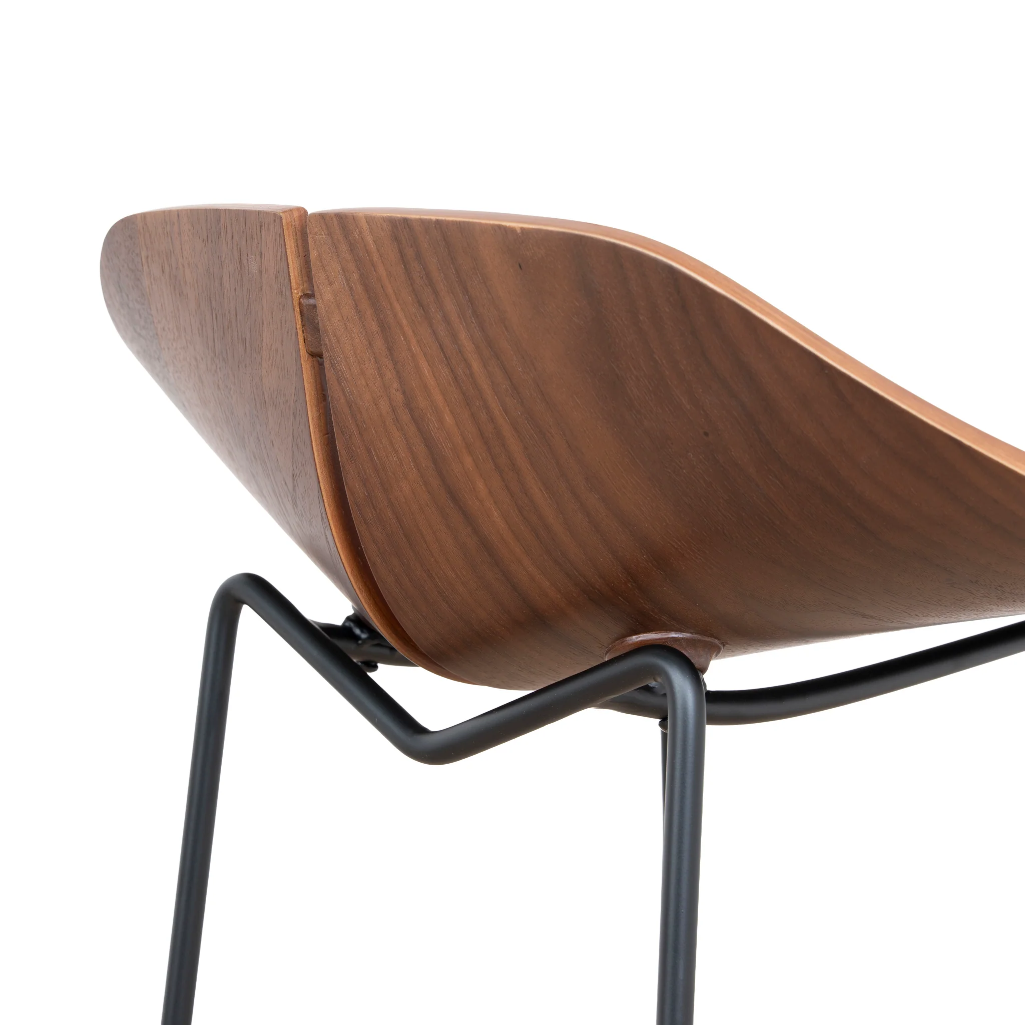 CBS10534-SU 65cm Matte Black Bar Stool - Walnut - Image 7