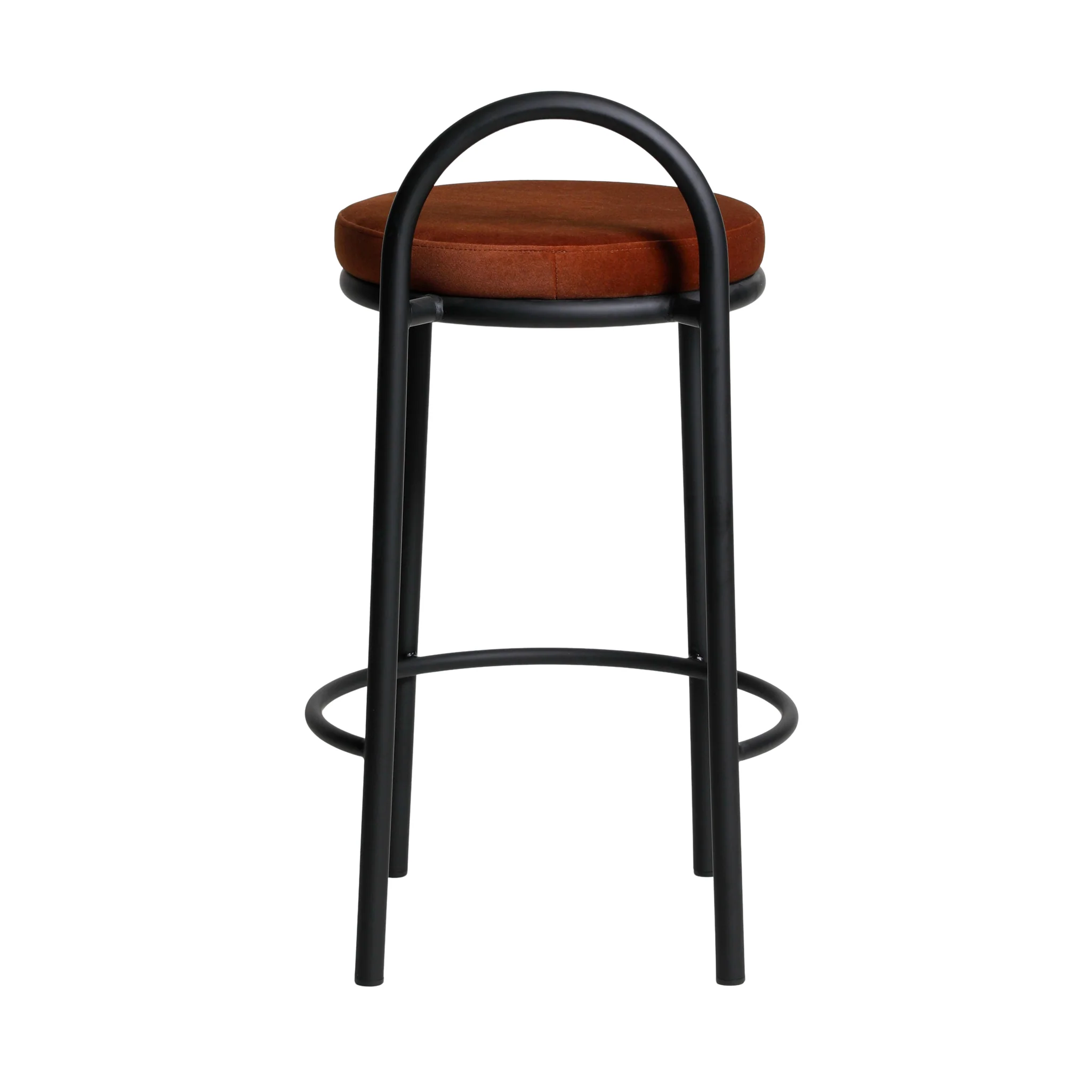 CBS10965-FH 63cm Black Frame Bar Stool - Burnt Brown (Set of 2) - Image 7